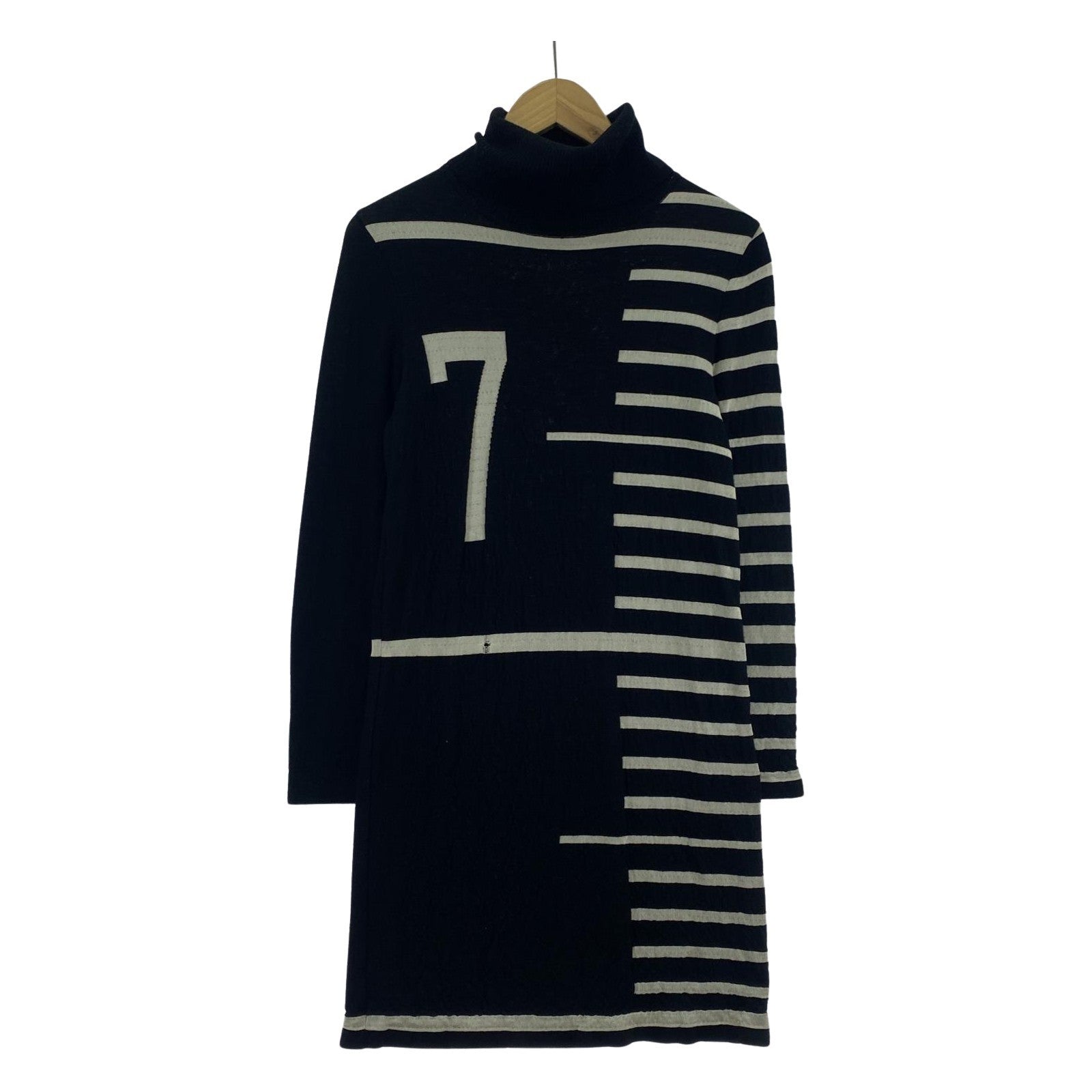 ニット JEAN-PAUL GAULTIER ボーダー タートルネックニット 40 ブラック