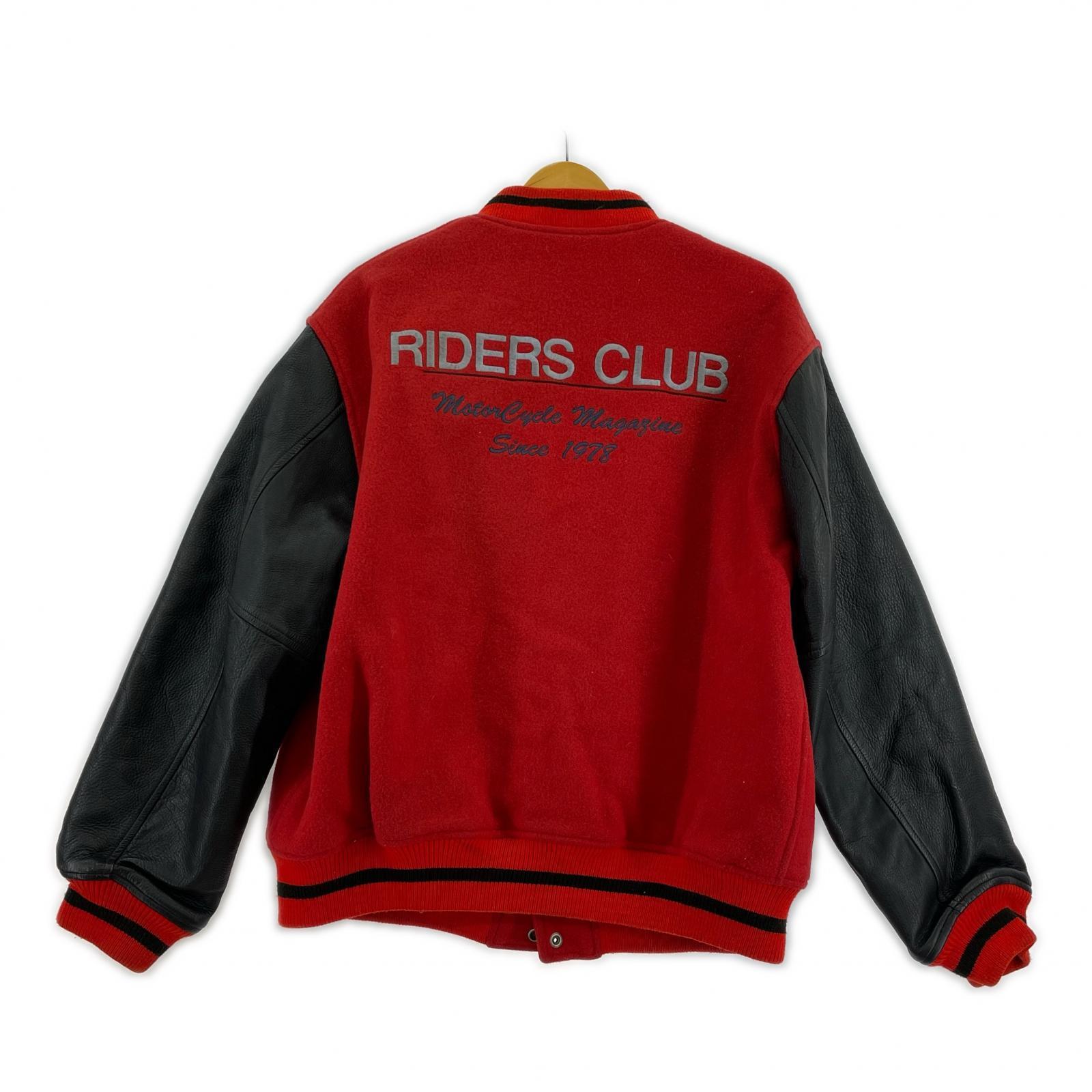 ジャケット RIDERS CLUB ウール/レザー スタジャン レッド L レッド