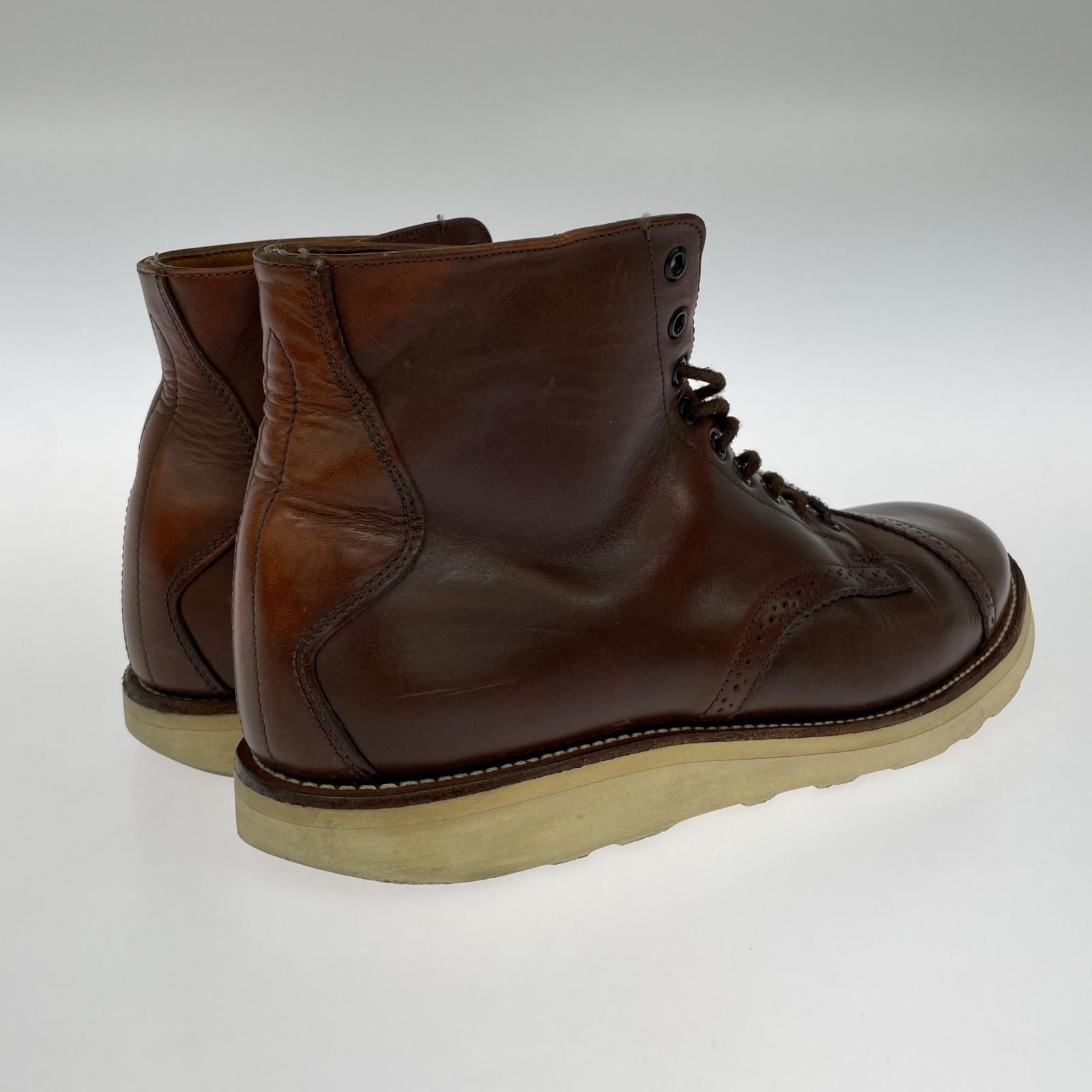 ブーツ JOHNSON BOOTS レザー/レースアップブーツ/9ハーフD/茶 ブラウン