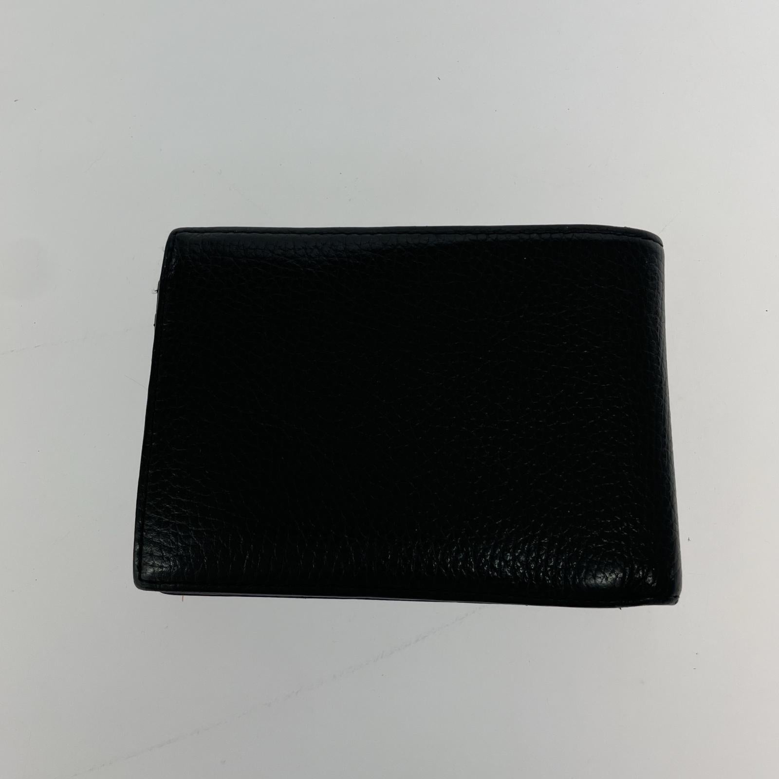 コンパクトウォレット 牛革 二つ折り財布 BLK