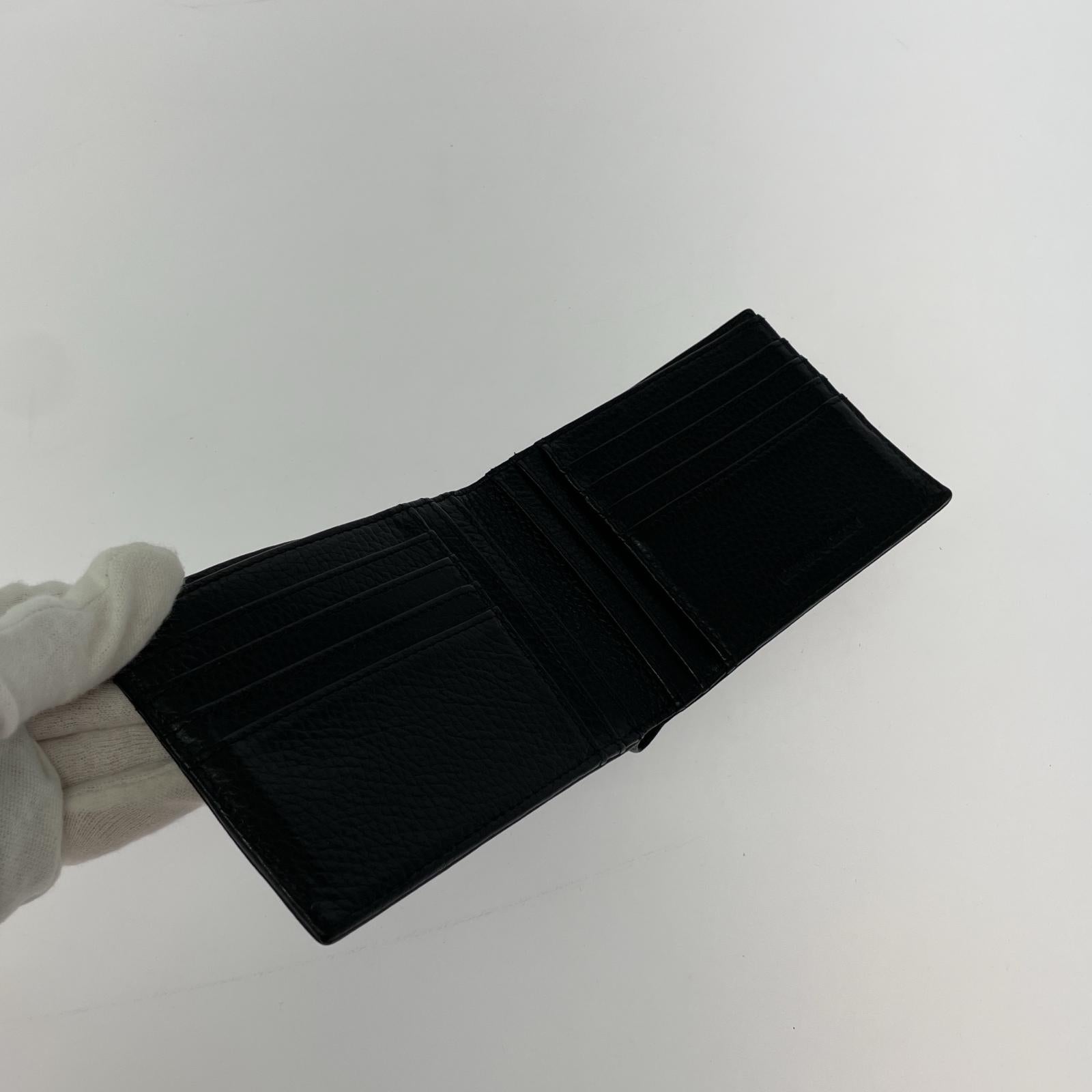 コンパクトウォレット 牛革 二つ折り財布 BLK