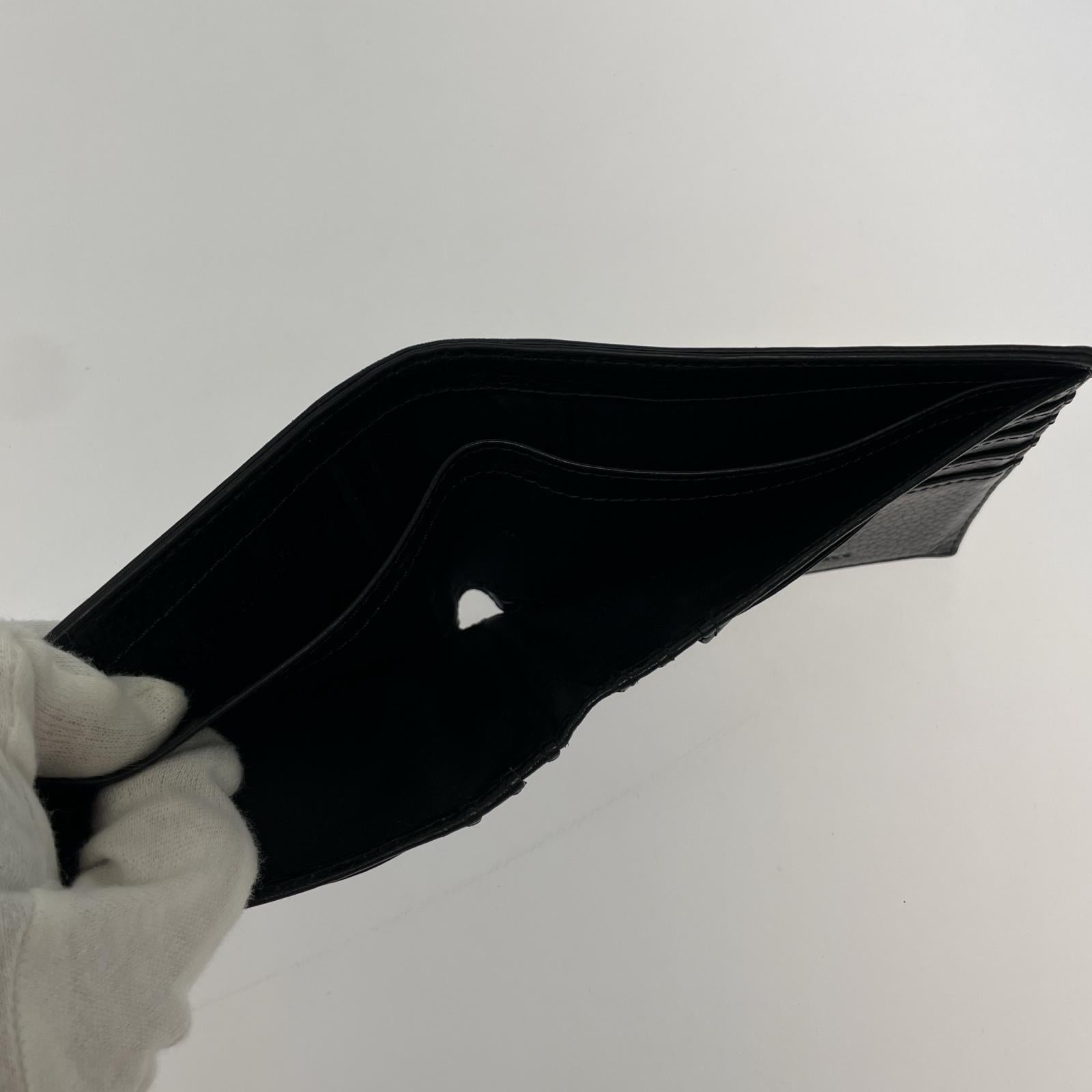 コンパクトウォレット 牛革 二つ折り財布 BLK
