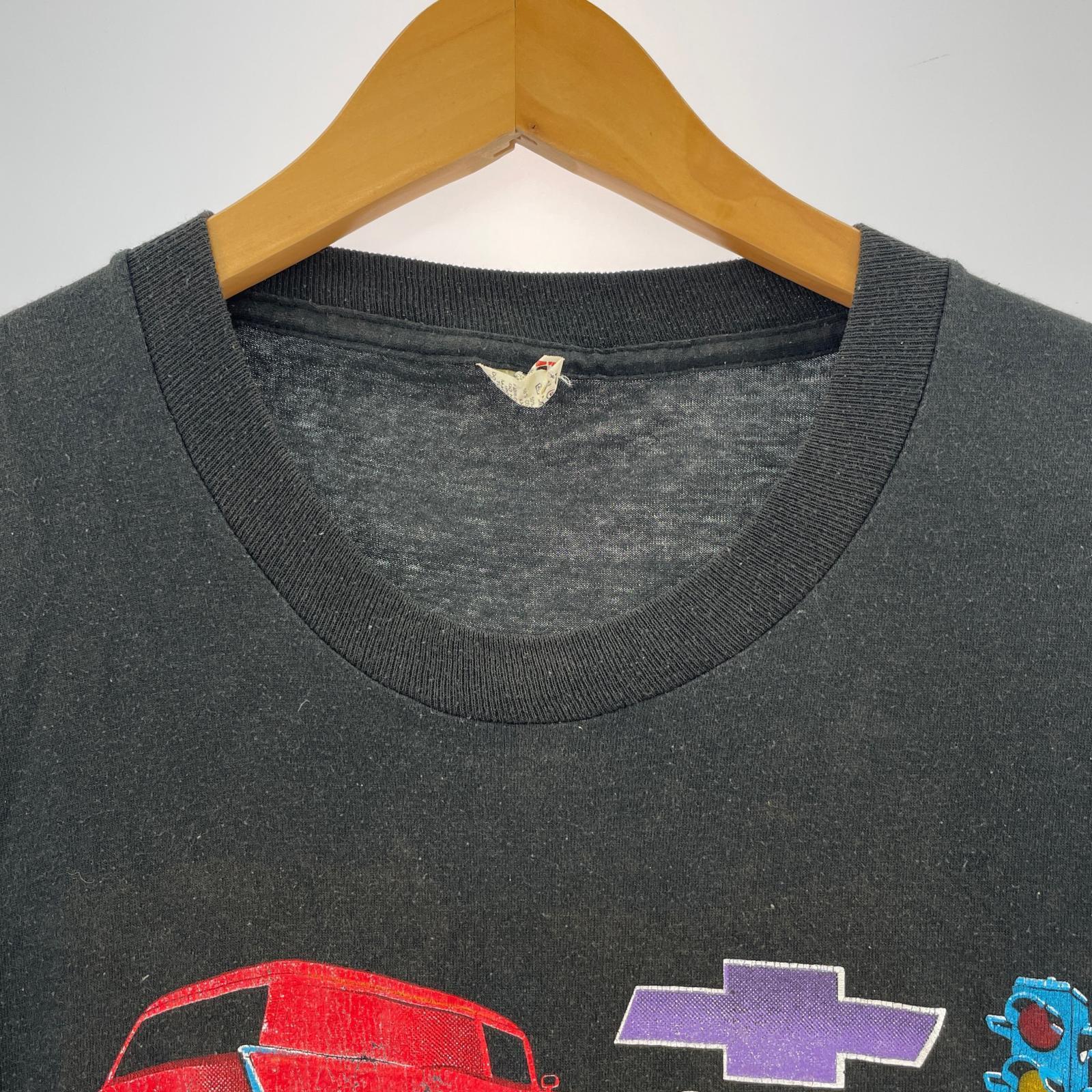 半袖Tシャツ 80s Chevrolet Hot rod 黒(M) M ブラック