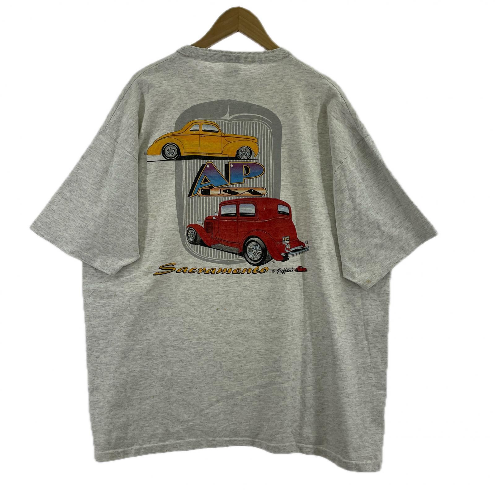 半袖Tシャツ COTTON DELUXE 90s AP USA ヘンリ? 灰(2XL) グレー