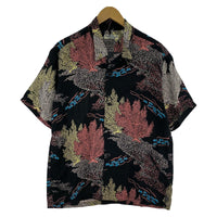 半袖シャツ RAYON HAWAIIAN SHIRT アロハシャツ SEAFAN M ブラック