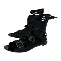 シューズ for ALTUZARRA レザー ストラップサンダル 38 1/2 ブラック ブラック