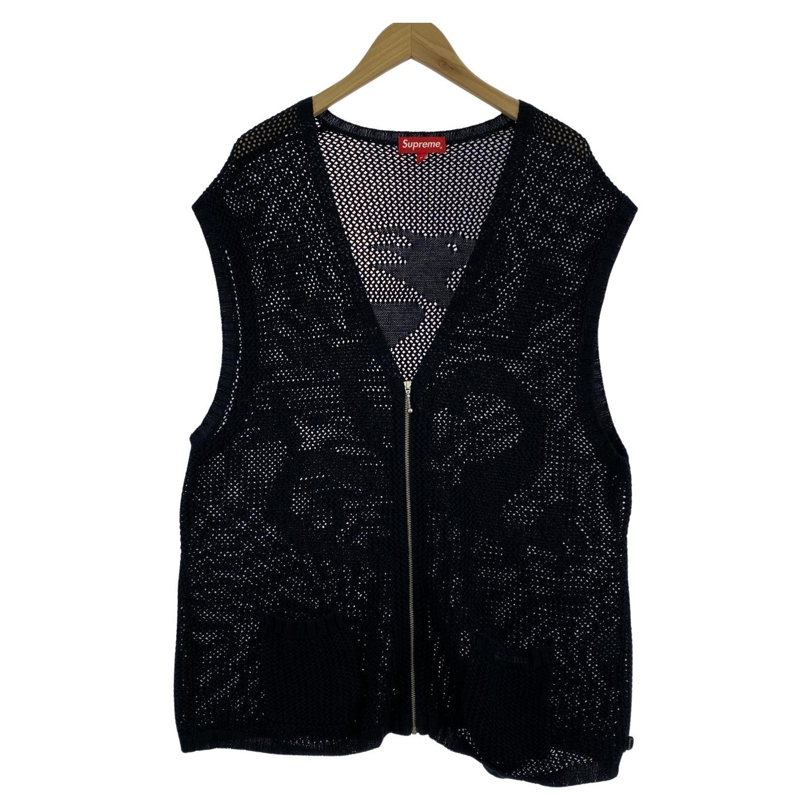 ニット 23SS ZIP UP SWEAT VEST 黒 (M) M ブラック
