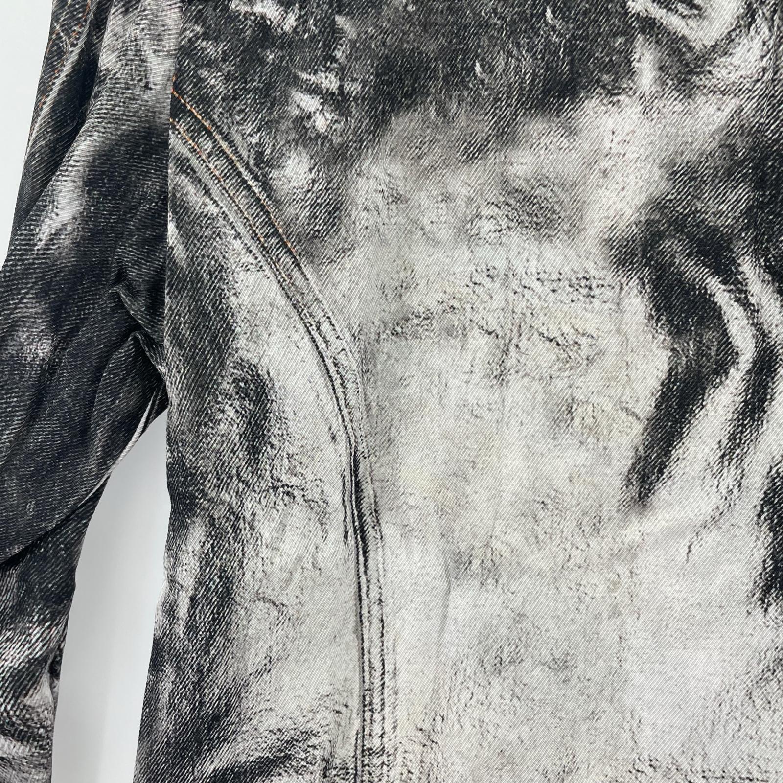 長袖シャツ DIESEL C-Gilly-A Long Sleeve Shirt デニムプリントシャツ 転写 A10754 (38) ブラック