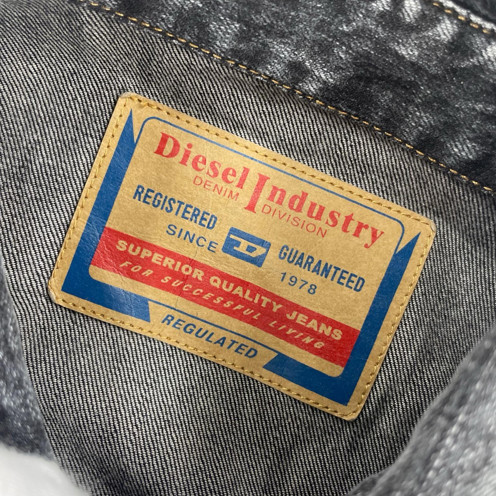 長袖シャツ DIESEL C-Gilly-A Long Sleeve Shirt デニムプリントシャツ 転写 A10754 (38) ブラック