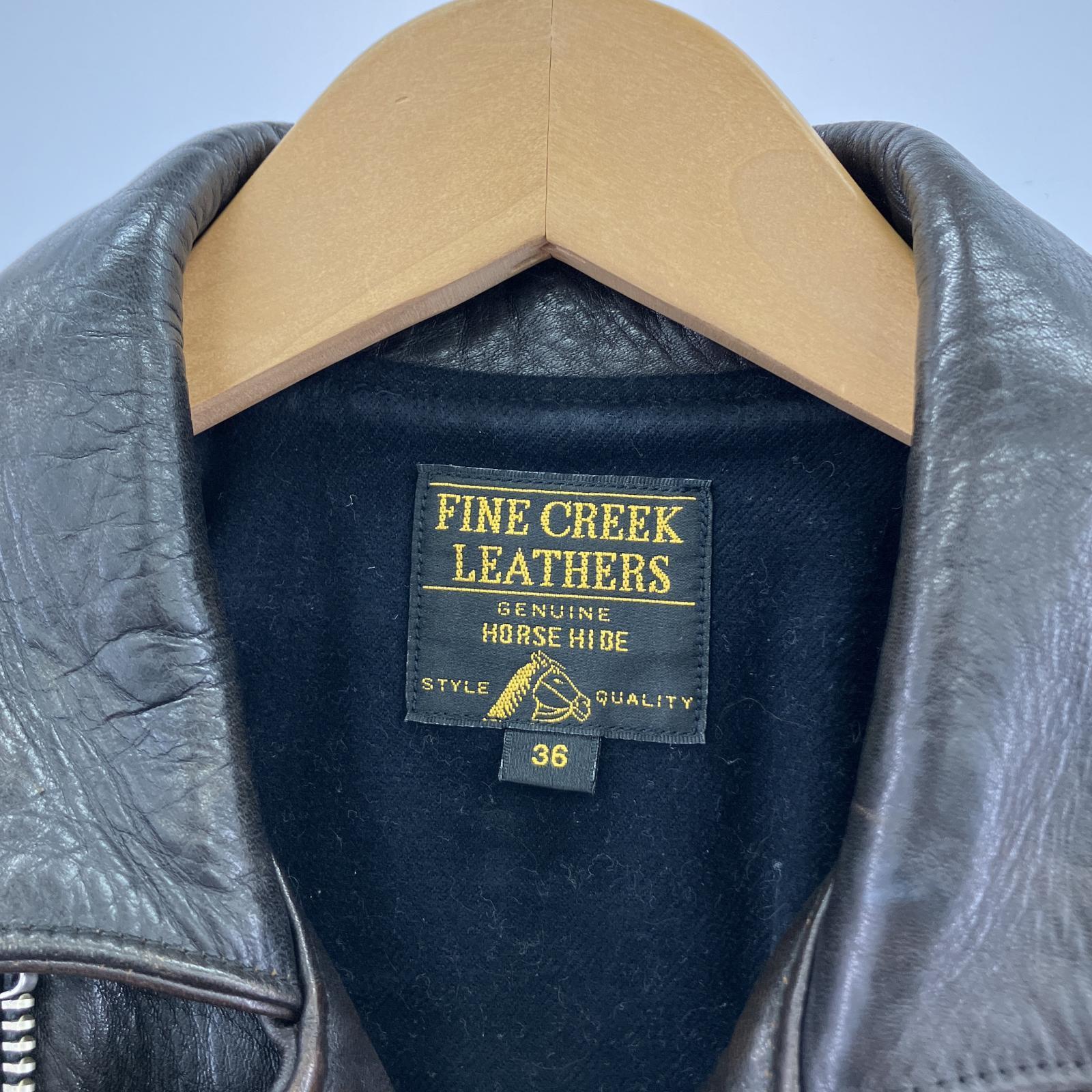 ライダースジャケット fine creek leathers Dポケ グラハム 36 ブラウン