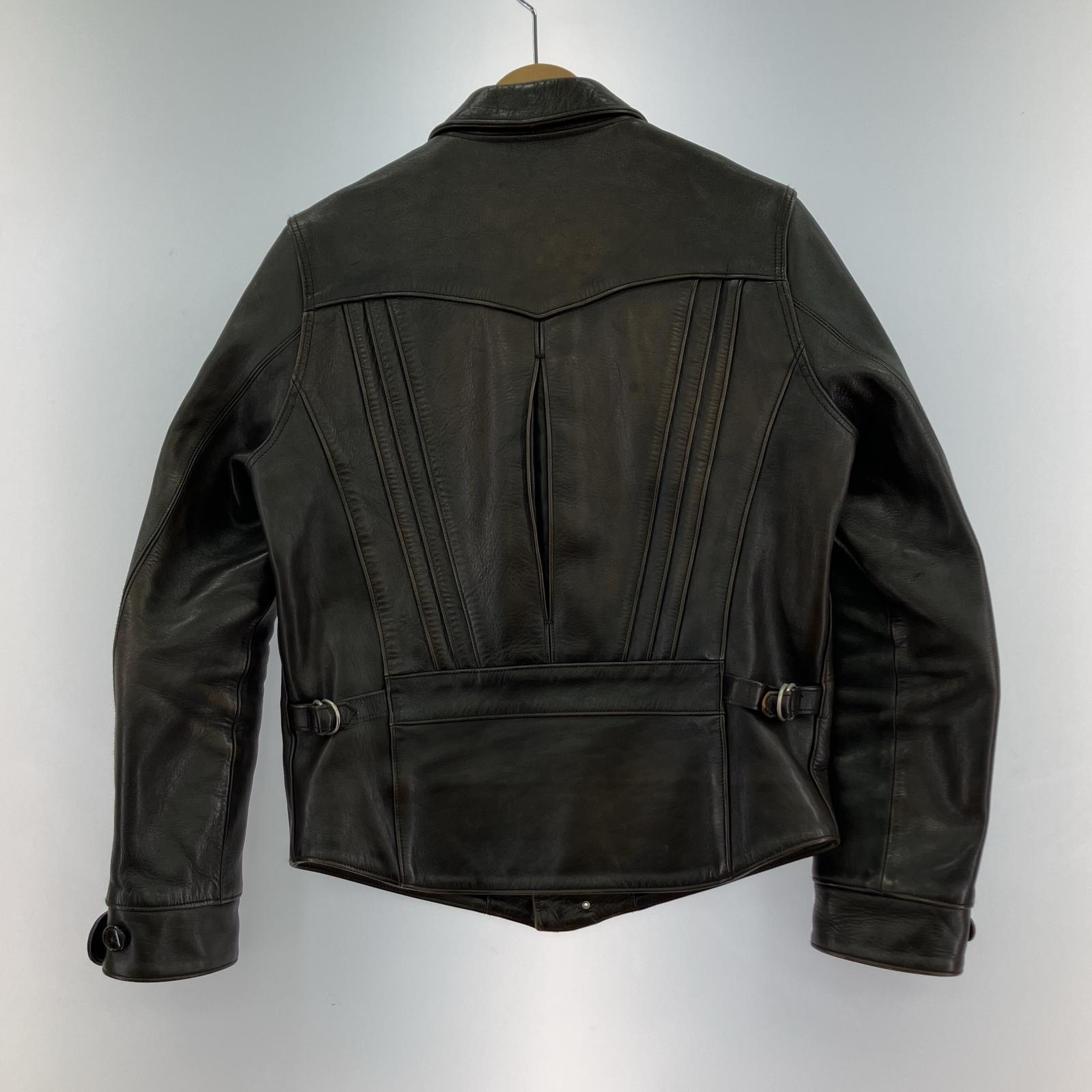 ライダースジャケット fine creek leathers Dポケ グラハム 36 ブラウン