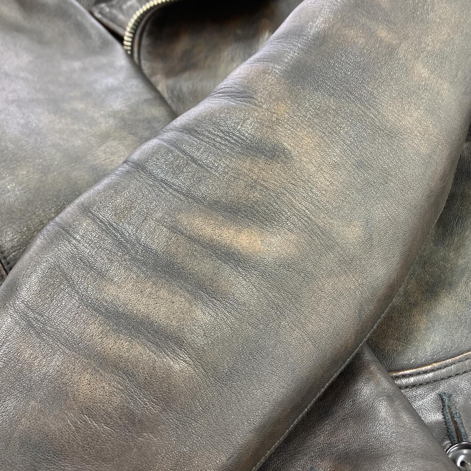 ライダースジャケット fine creek leathers Dポケ グラハム 36 ブラウン