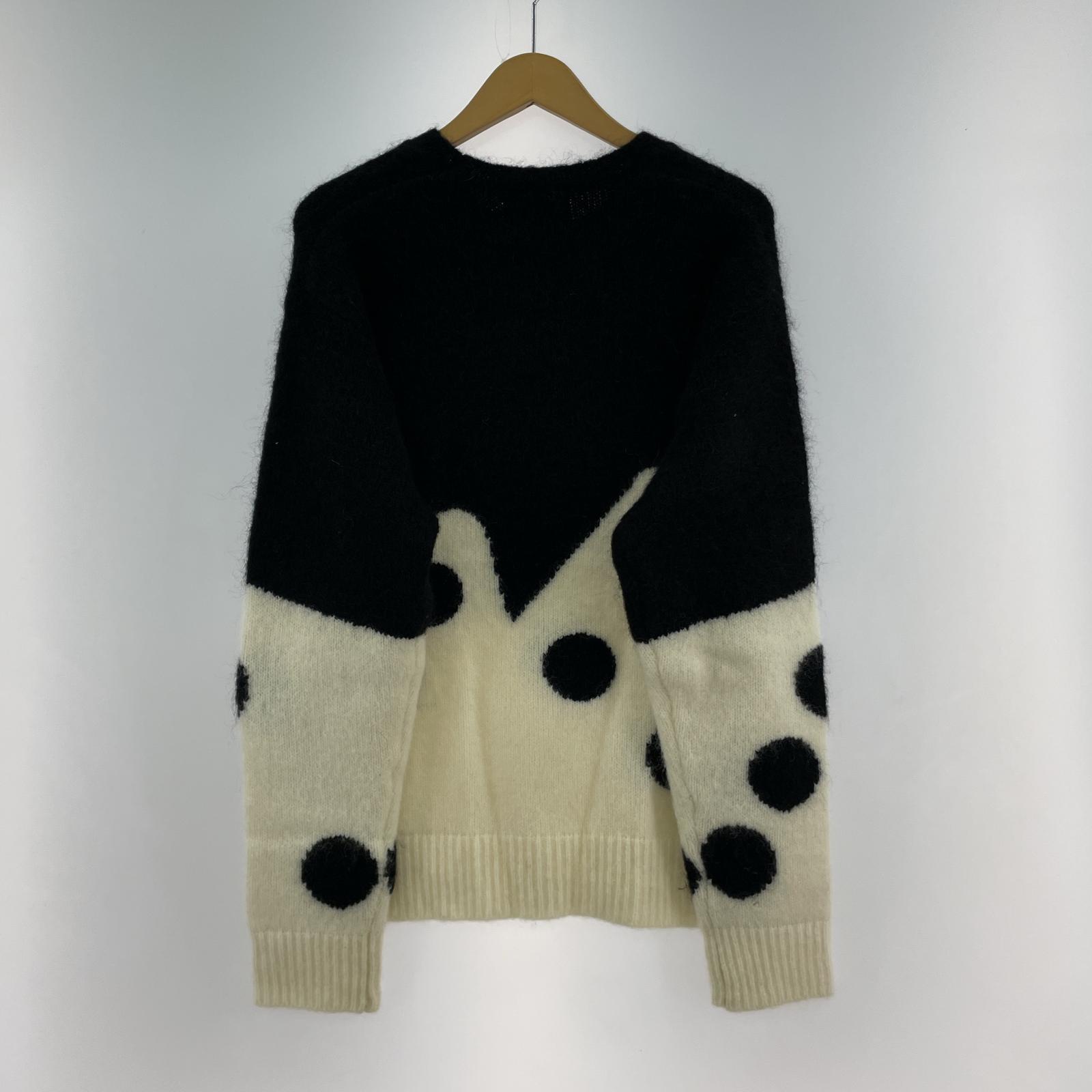 ニット 23AW DICE FUZZY CREW BLK/WHT M M