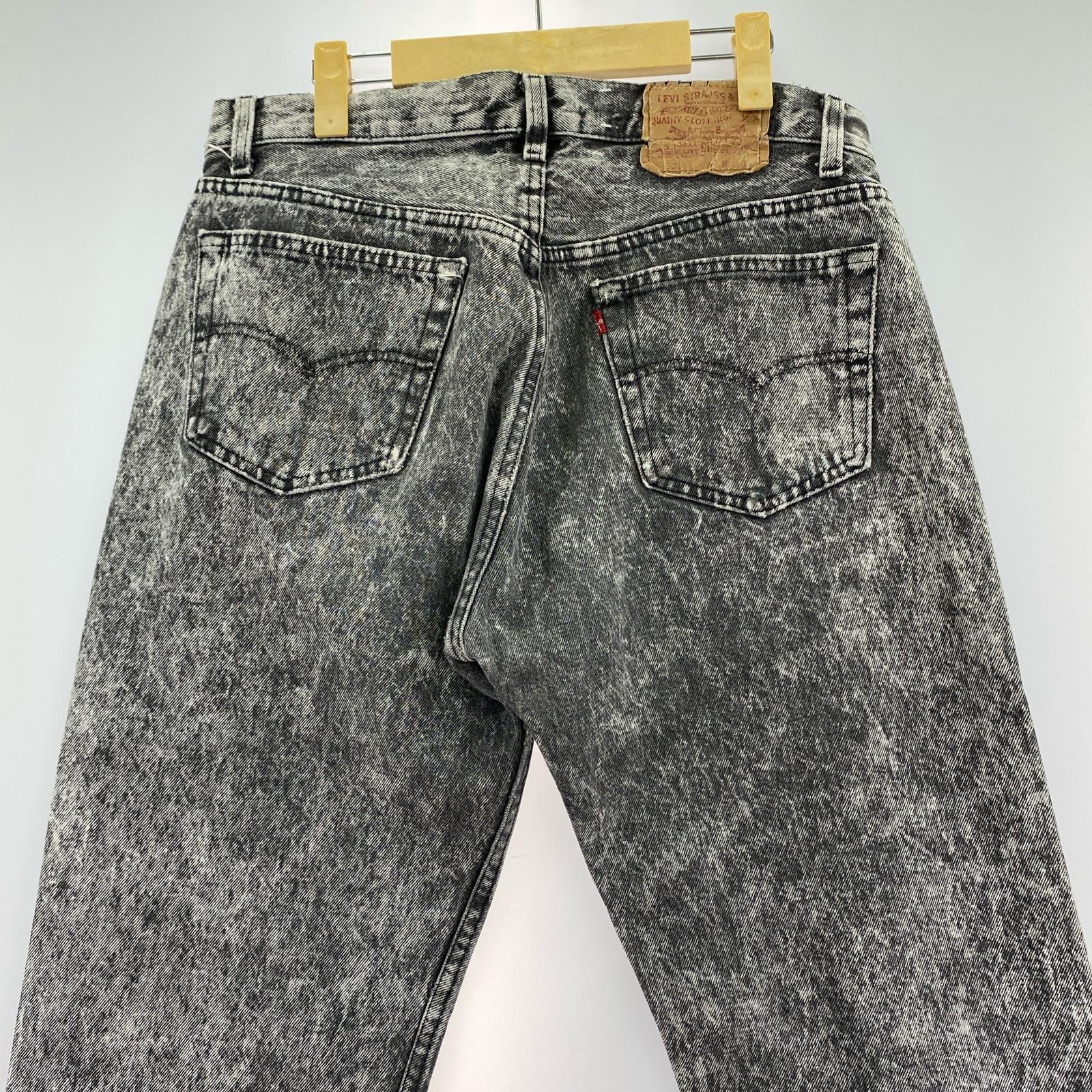 デニムパンツ 90s USA製 501 Chemical Wash BLK W34 34 ブラック