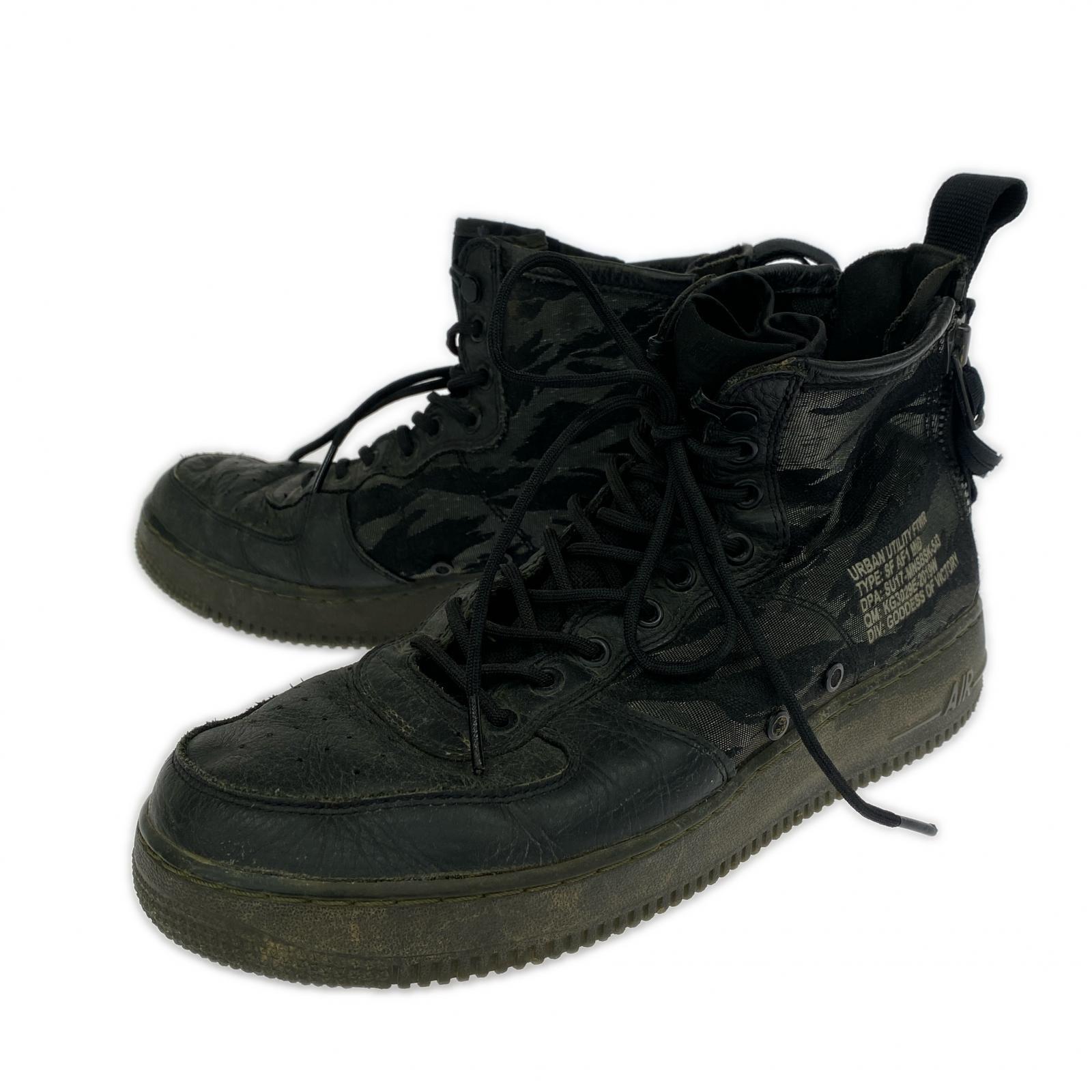 スニーカー SF AIR FORCE 1 MID QS/ブラック 27.5cm (US9 1/2 UK9 EU45) ブラック