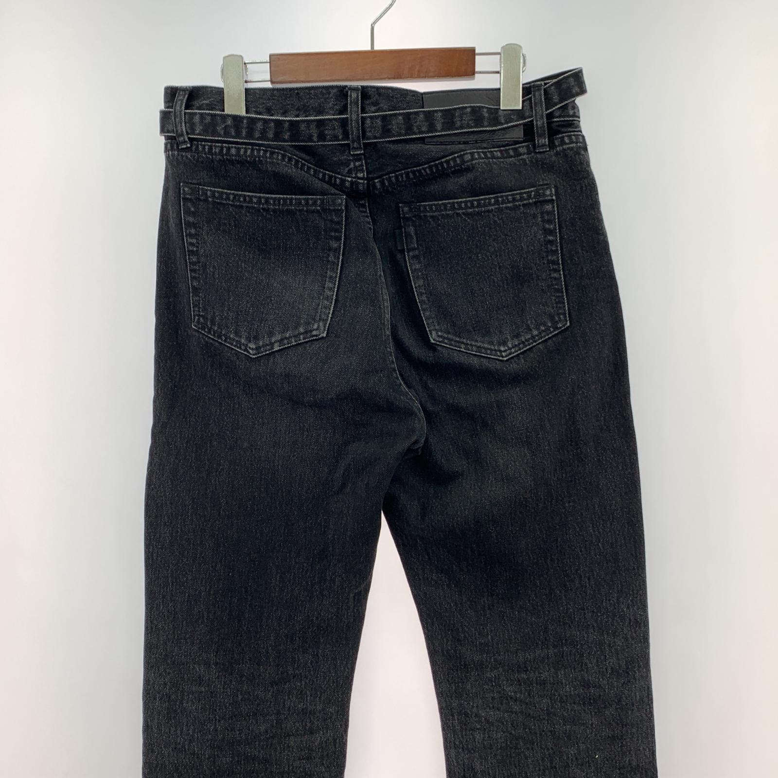 デニムパンツ 23SS BELTED STRAIGHT DENIM PANTS 黒 (1) ブラック