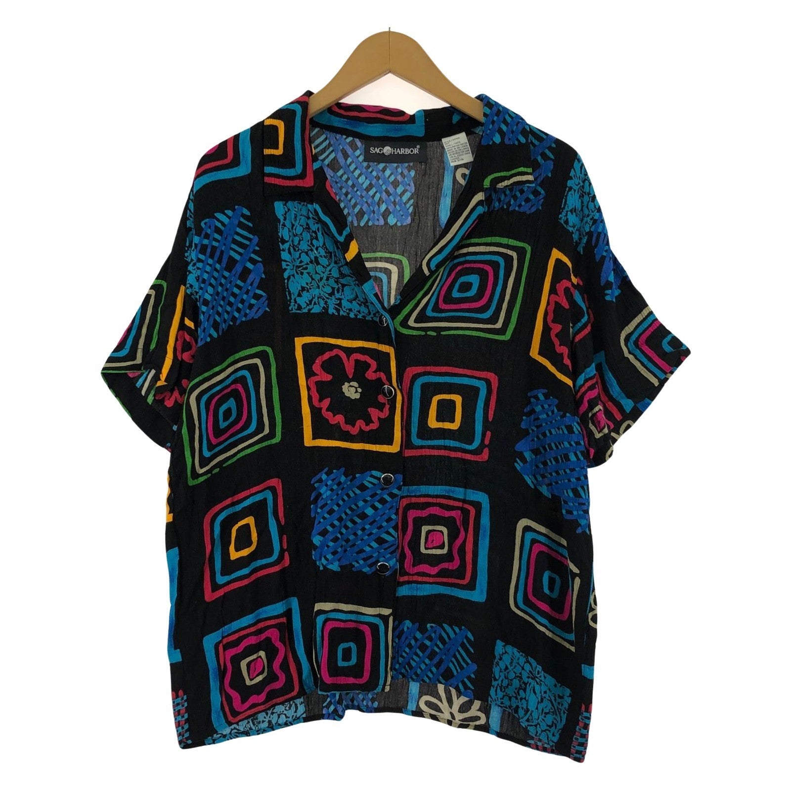 半袖シャツ SAG HARBOR Rayon Shirt ブラック