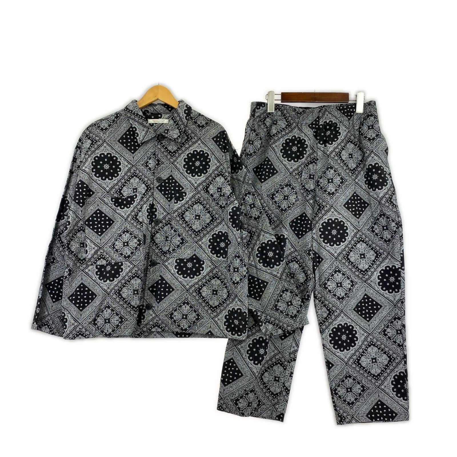 セットアップ ペイズリージャケット パンツ セットアップ M ブラック
