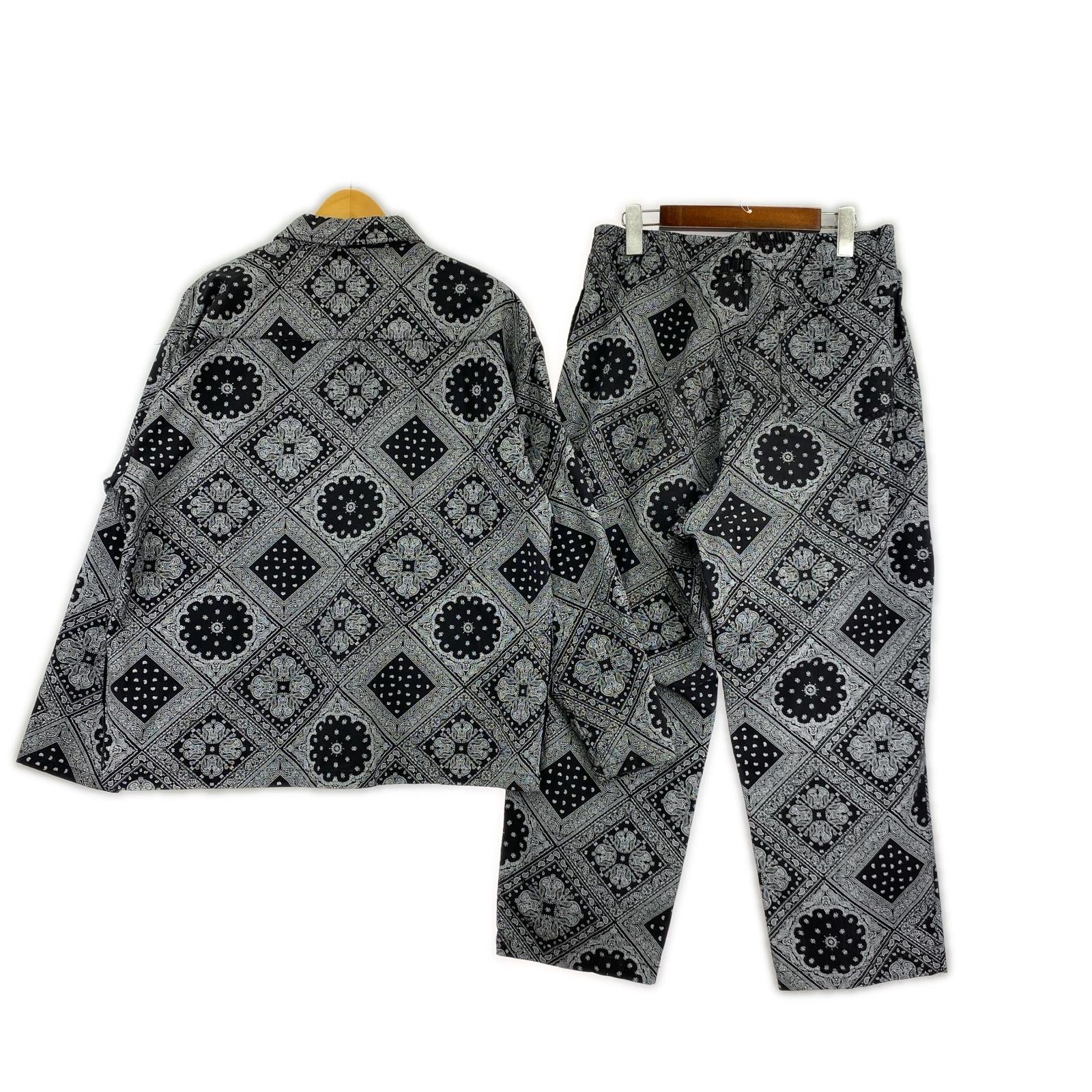 セットアップ ペイズリージャケット パンツ セットアップ M ブラック