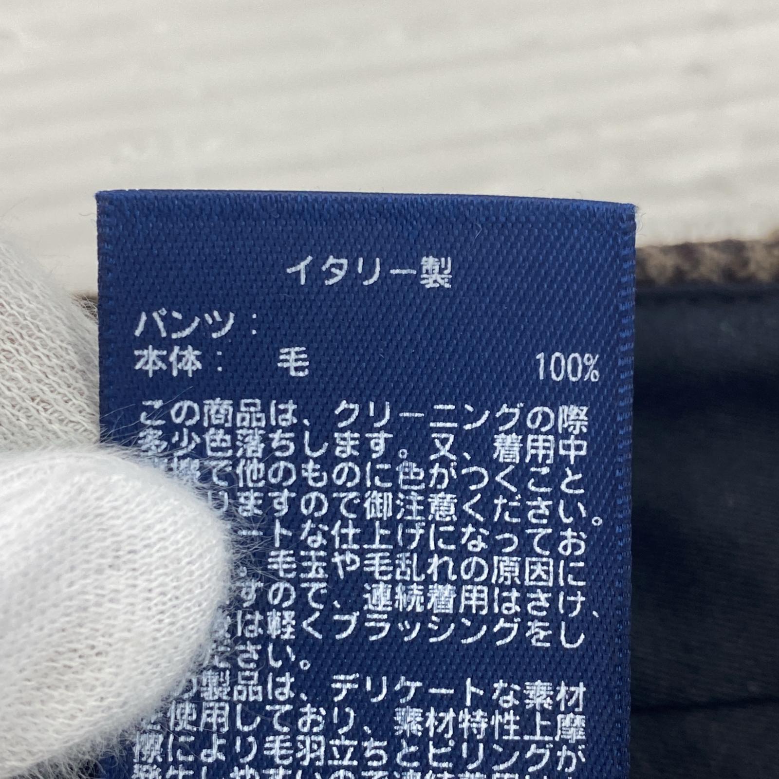 パンツ 千鳥 ウール スラックス ブラウン 34 ブラウン
