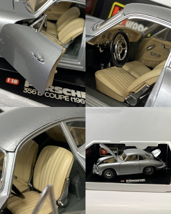 ブラーゴ 1/18 ポルシェ 356B 1961 シルバー スケールカー