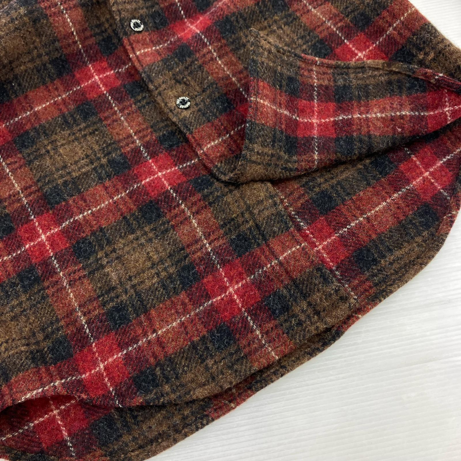 長袖シャツ ウールネルシャツ チェック M