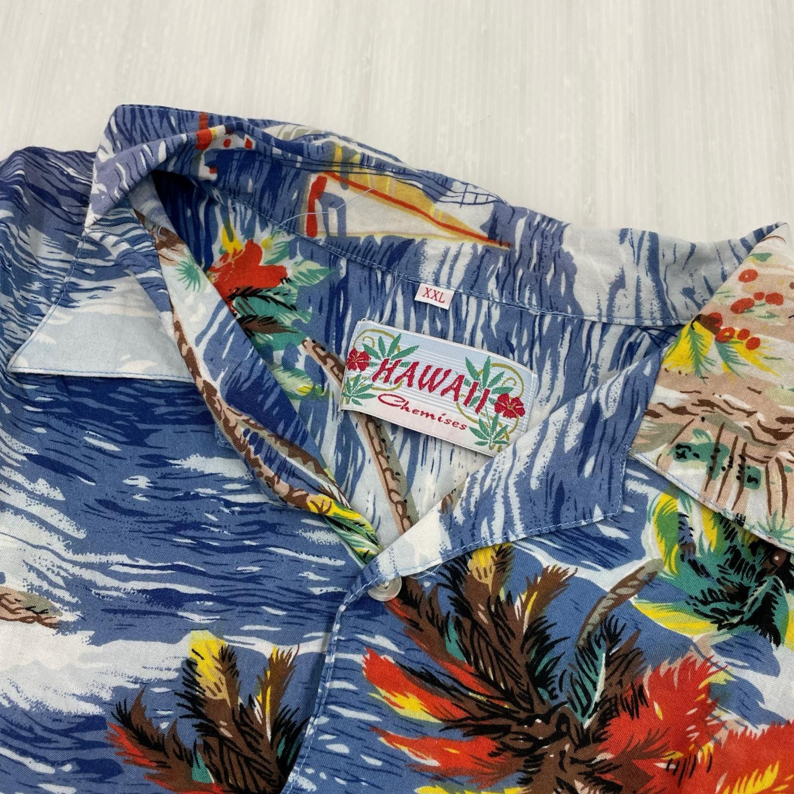 半袖シャツ HAWAII アロハシャツ 総柄 (XXL)