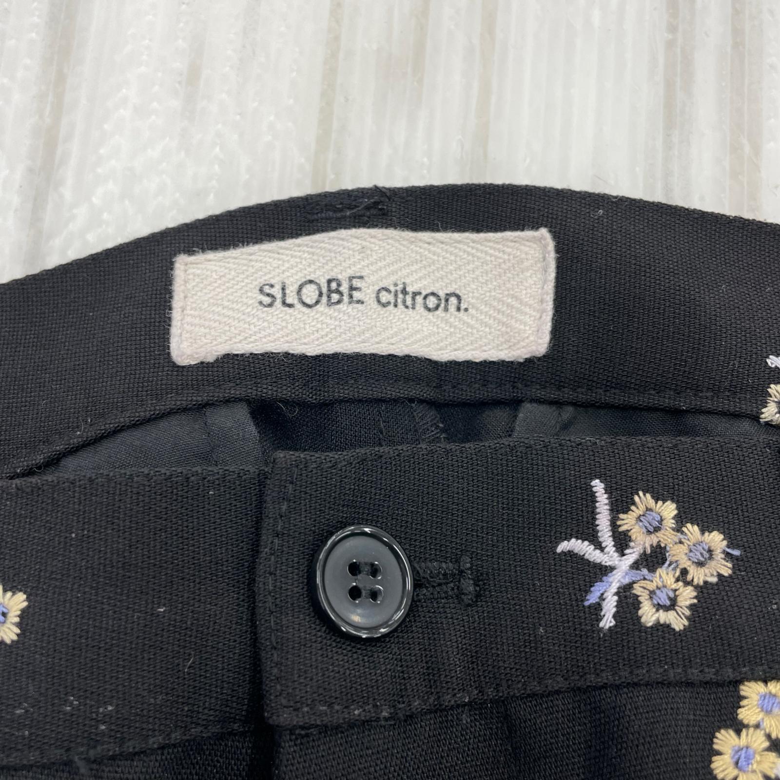 パンツ SLOBE citron. フラワーエンブロイダリーパンツ 38 ブラック