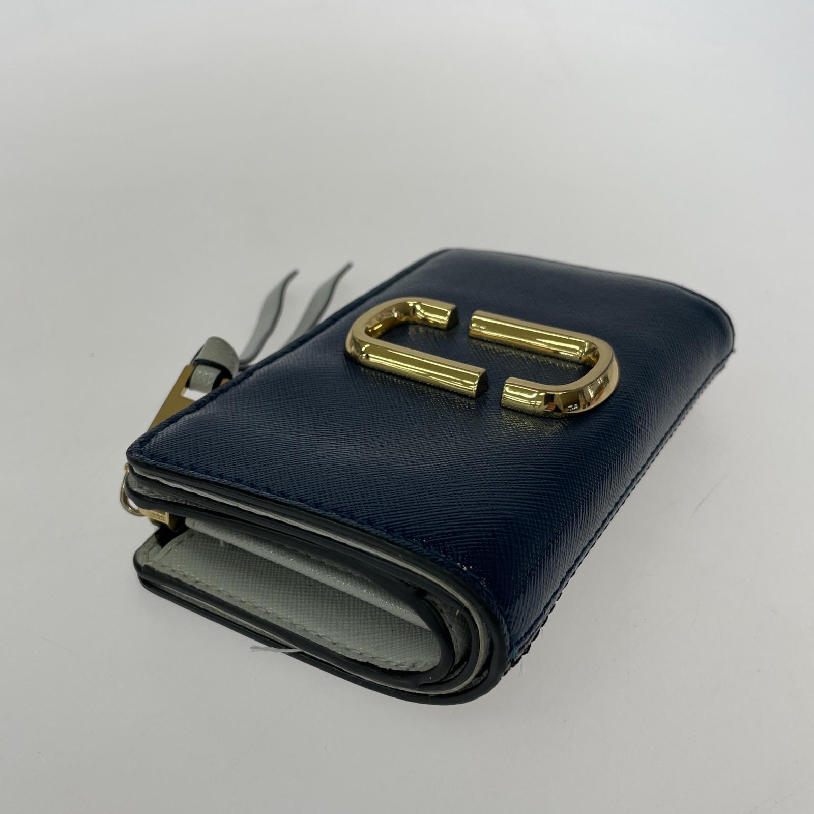 コンパクトウォレット MARC JACOBS スナップショット 二つ折り財布 ブルー