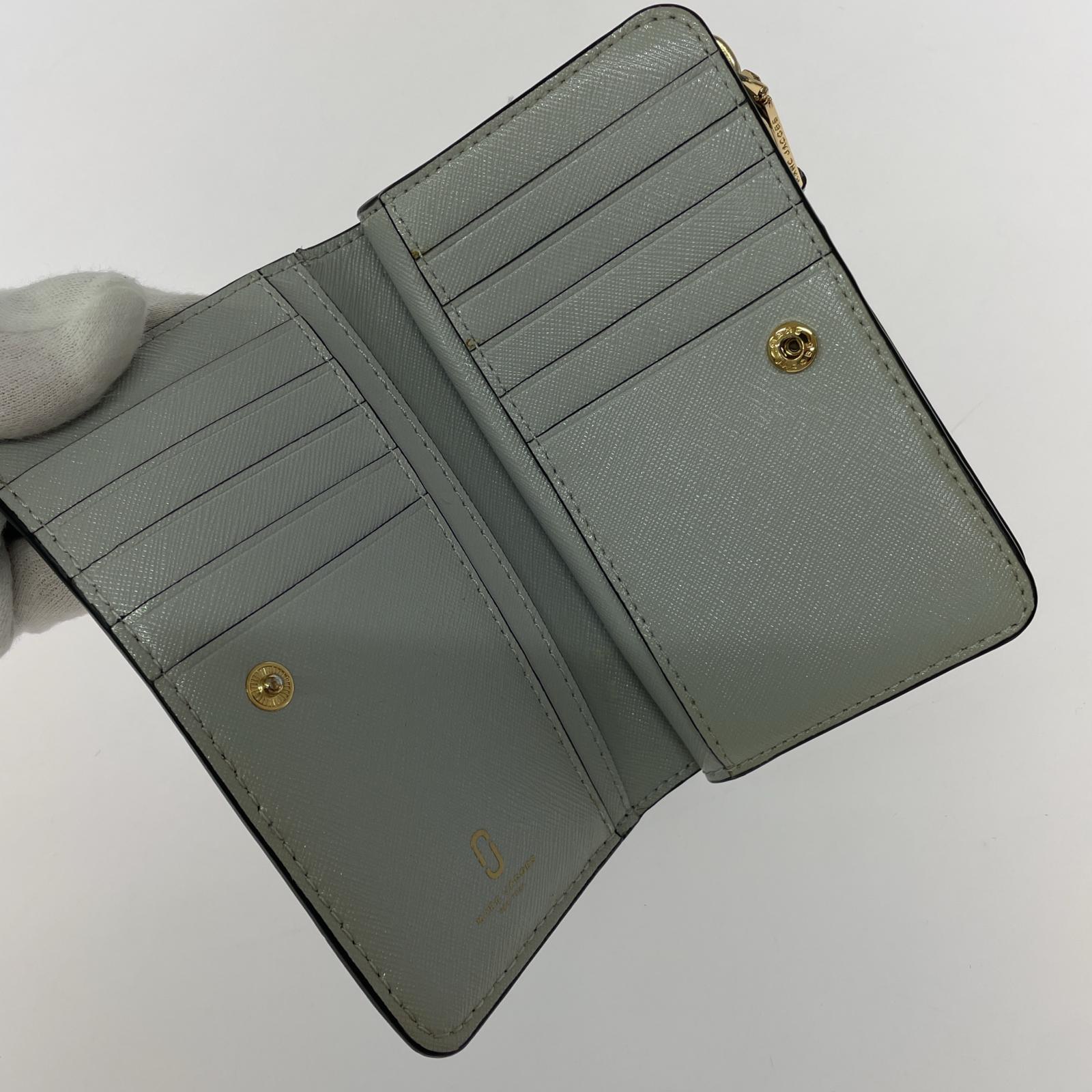 コンパクトウォレット MARC JACOBS スナップショット 二つ折り財布 ブルー
