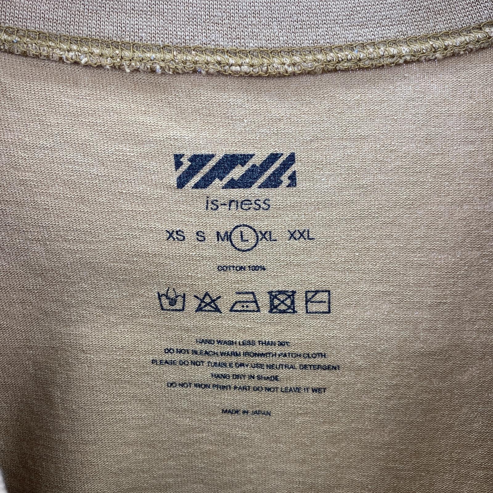 半袖Tシャツ is-ness 半袖Tシャツ・カットソー L ベージュ