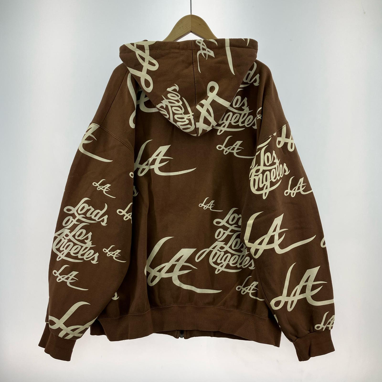 パーカー LA G-WEAR 茶 総柄 ブラウン