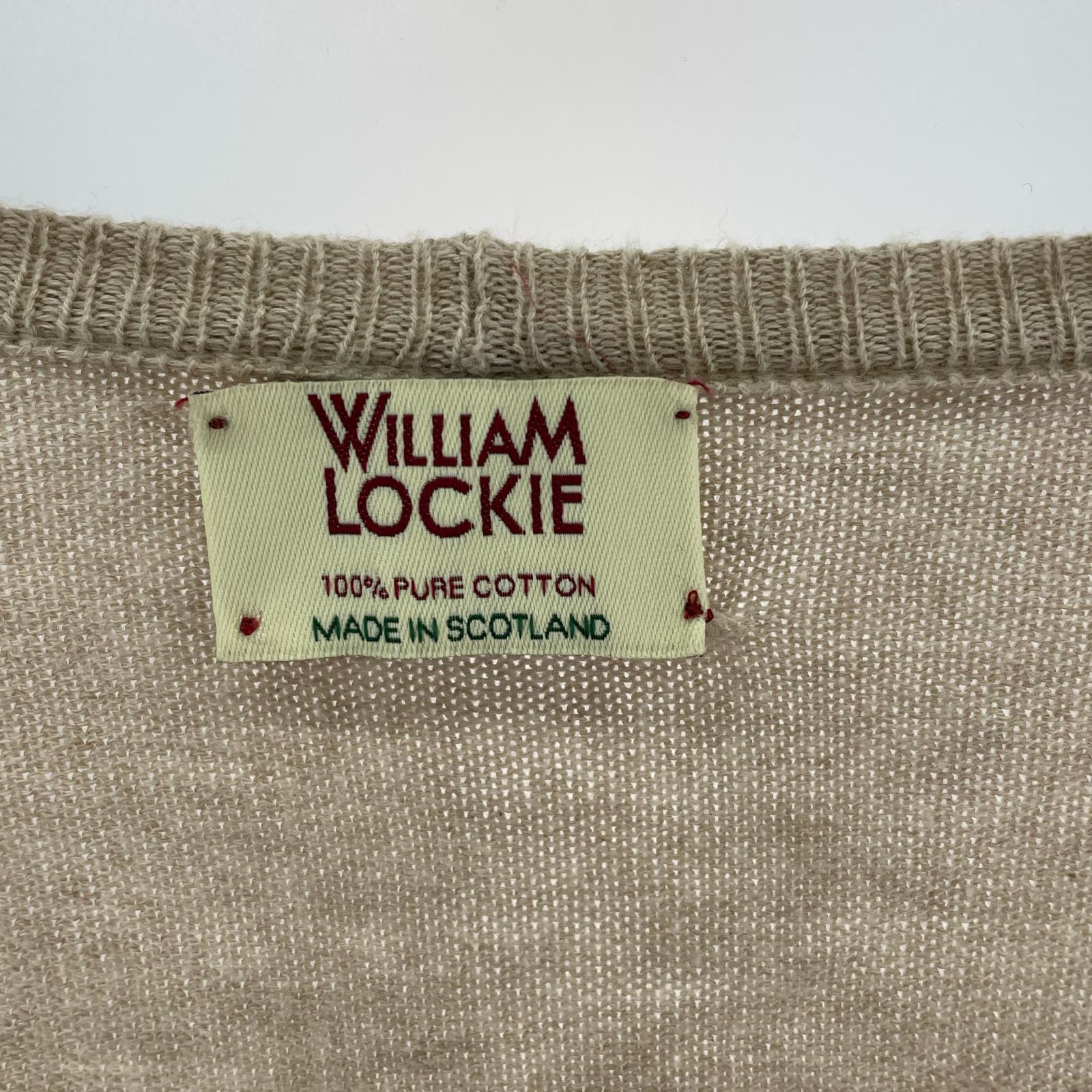 カーディガン william lockie/コットンニットカーディガン/BEG