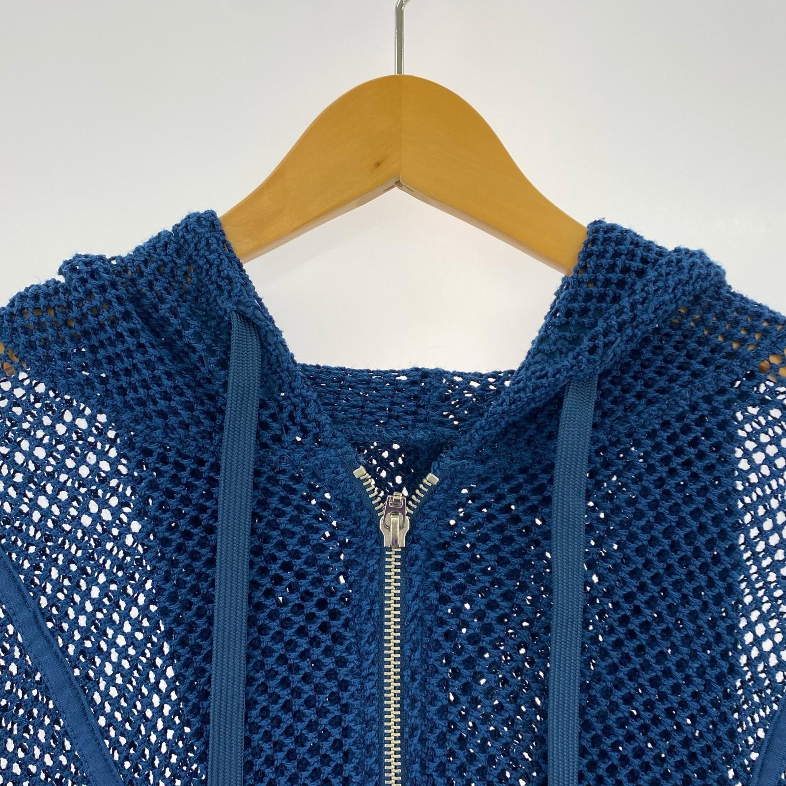 パーカー OVERメッシュZIPパーカー F ブルー ブルー