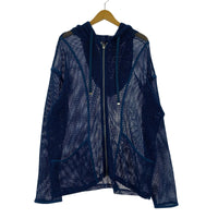 パーカー OVERメッシュZIPパーカー F ブルー ブルー