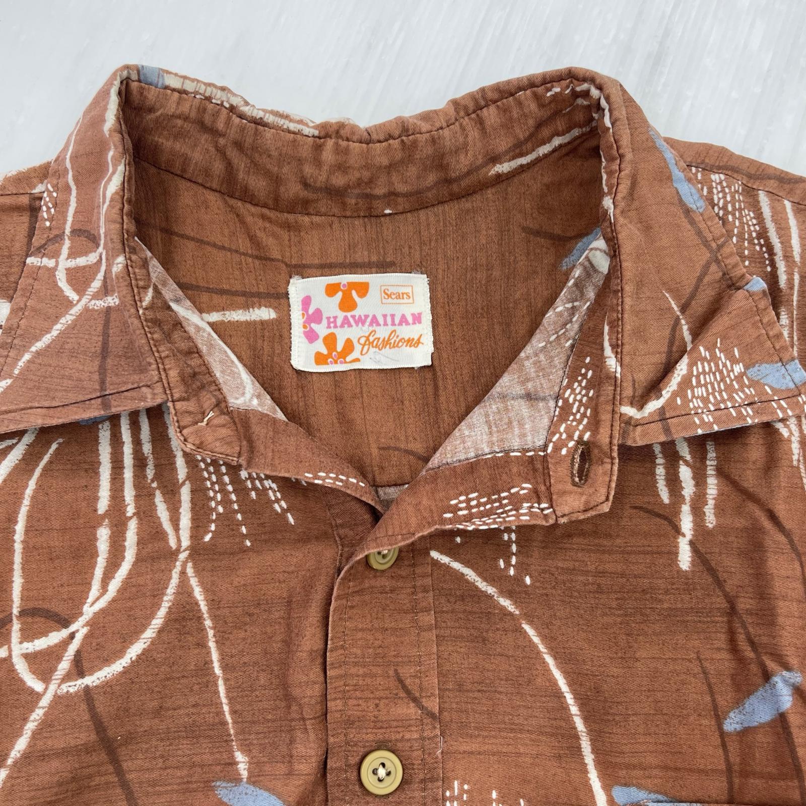 半袖シャツ 70s HAWAIIAN shirt ブラウン