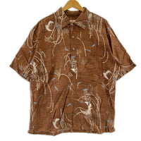 半袖シャツ 70s HAWAIIAN shirt ブラウン