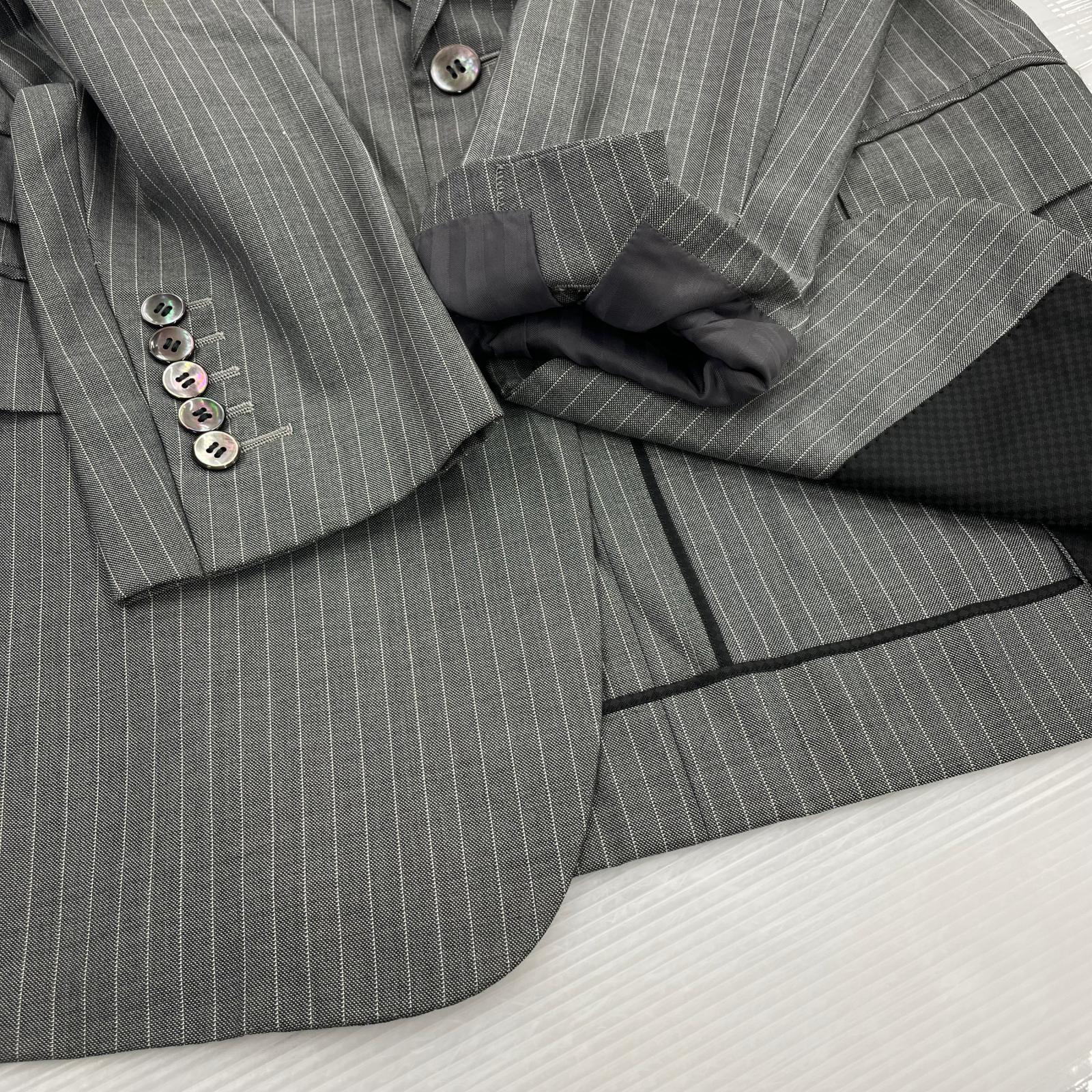 セットアップ vitale barberis canonico 2B ストライプ 灰 グレー