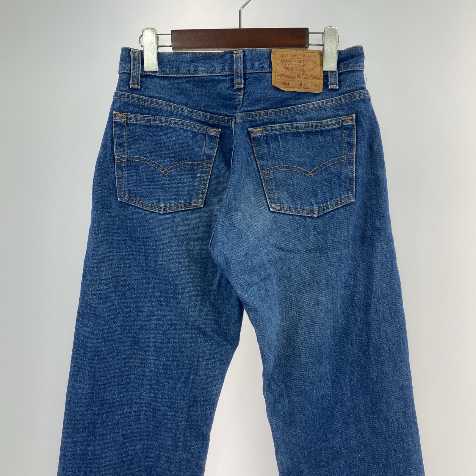 デニムパンツ 90s 501-0115 ボタン裏532 30 ネイビー