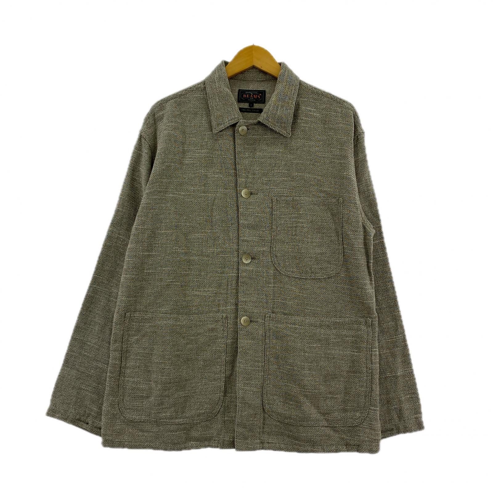 ジャケット PLUS MIL Chore Jacket コットンリネン グレー S S グレー