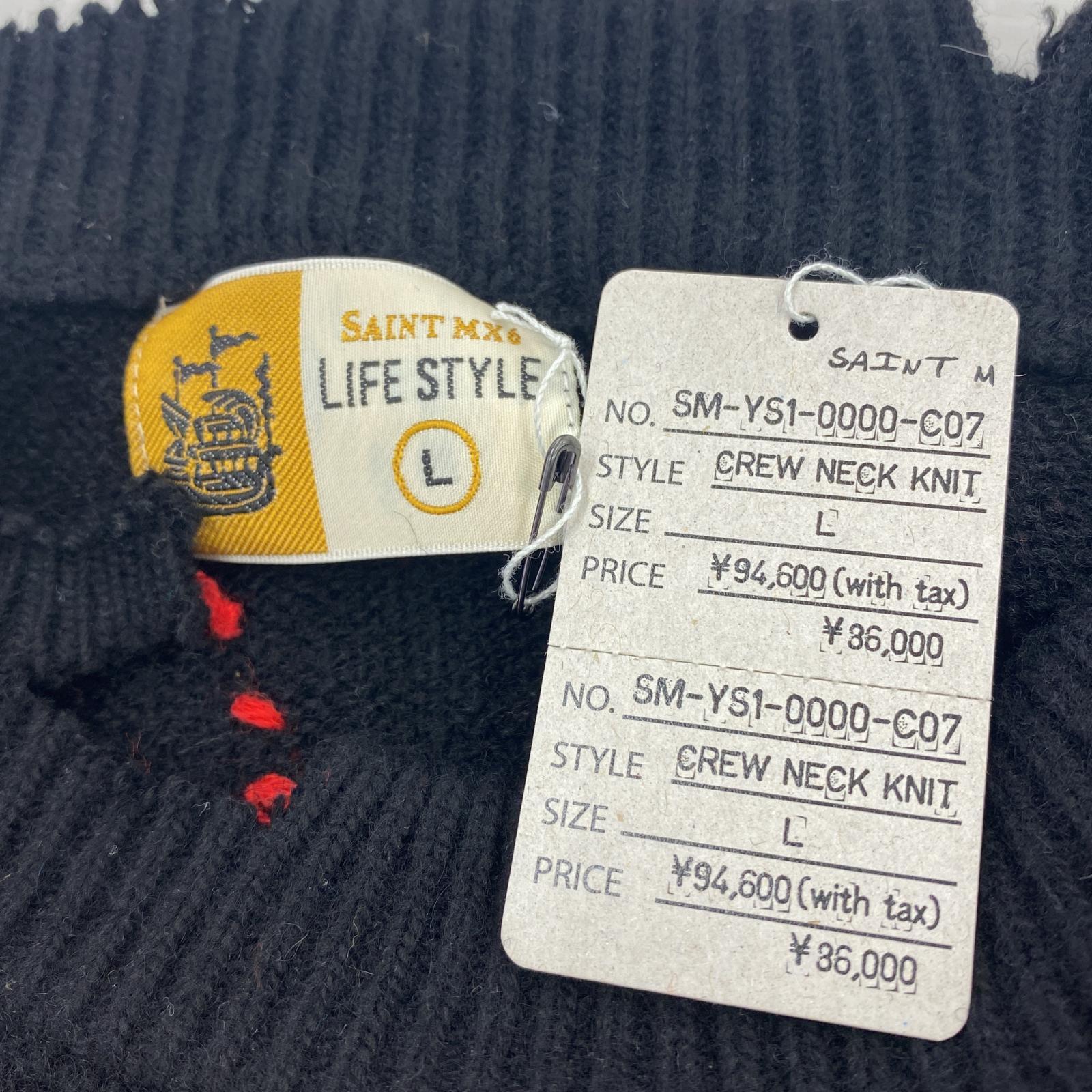 ニット CREW NECK KNIT L L ブラック
