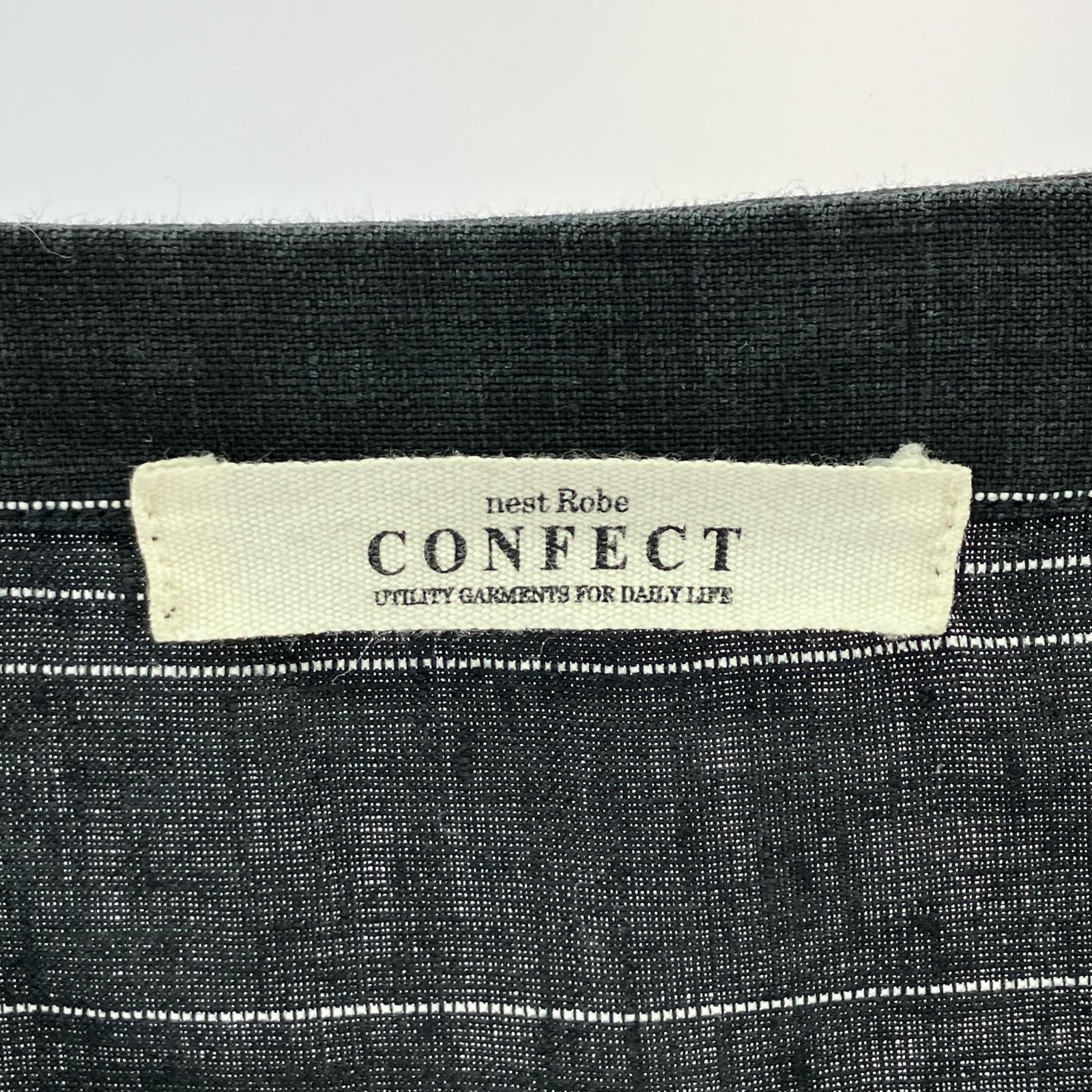 長袖Tシャツ L/S リネン ボーダーカットソー(4) ブラック 4