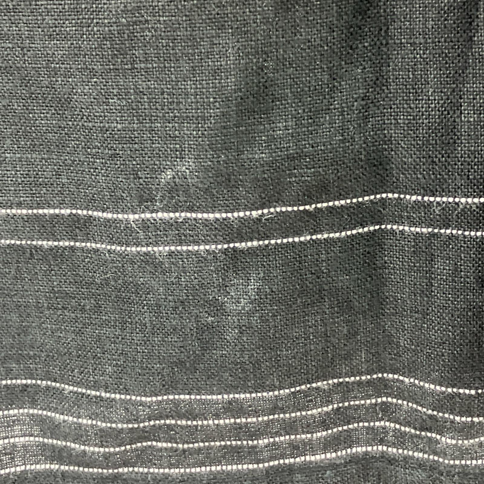 長袖Tシャツ L/S リネン ボーダーカットソー(4) ブラック 4