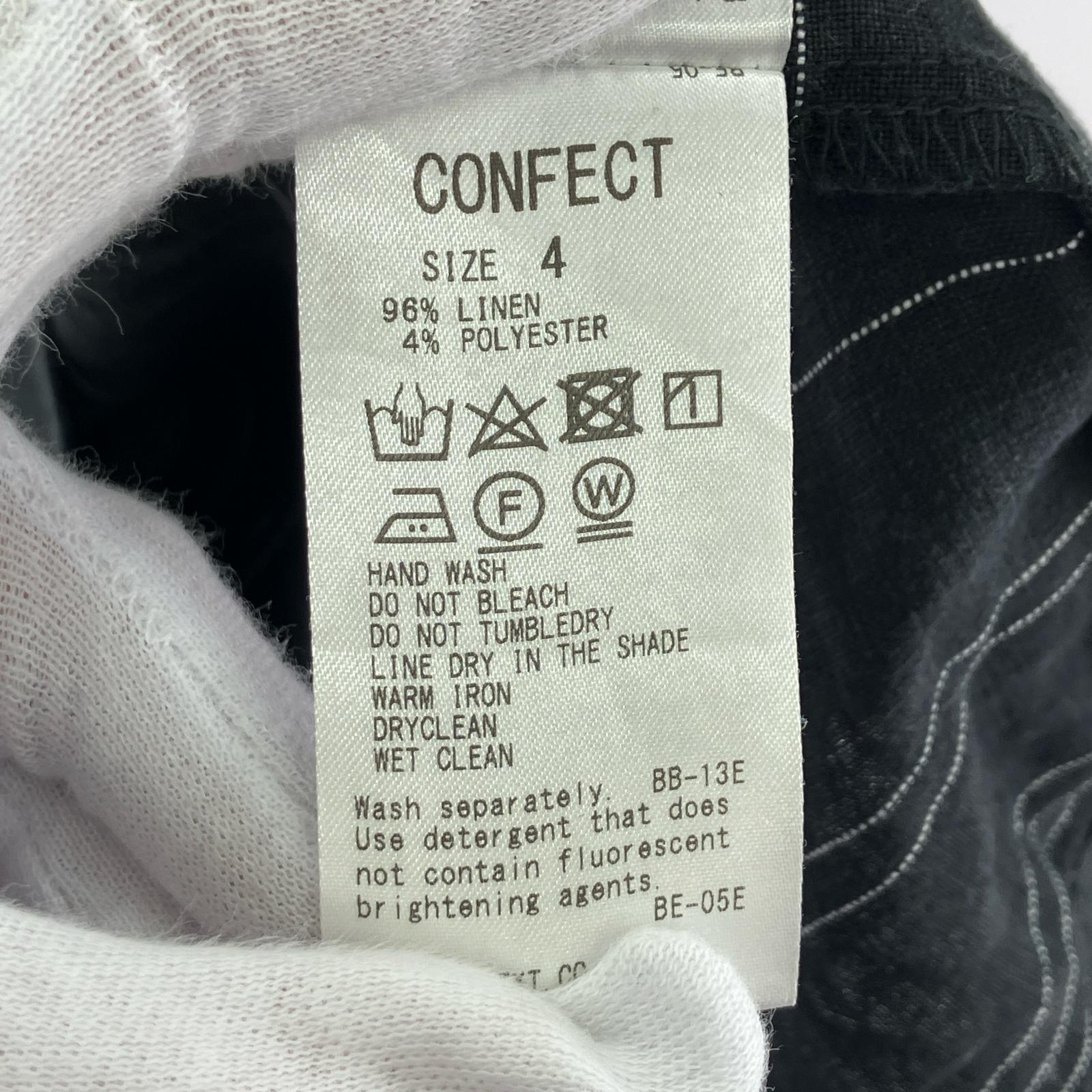 長袖Tシャツ L/S リネン ボーダーカットソー(4) ブラック 4