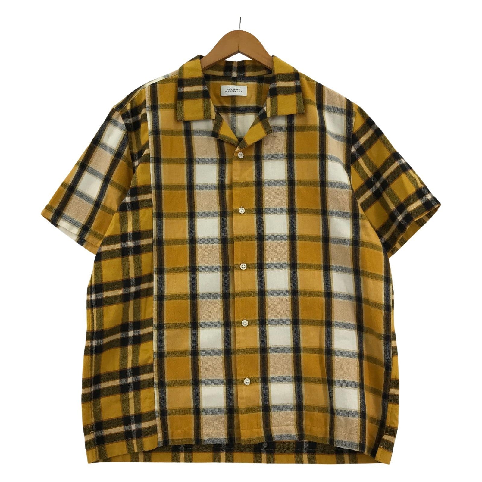 半袖シャツ Mixed Plaid Canty SS Shirt/M/イエロー M