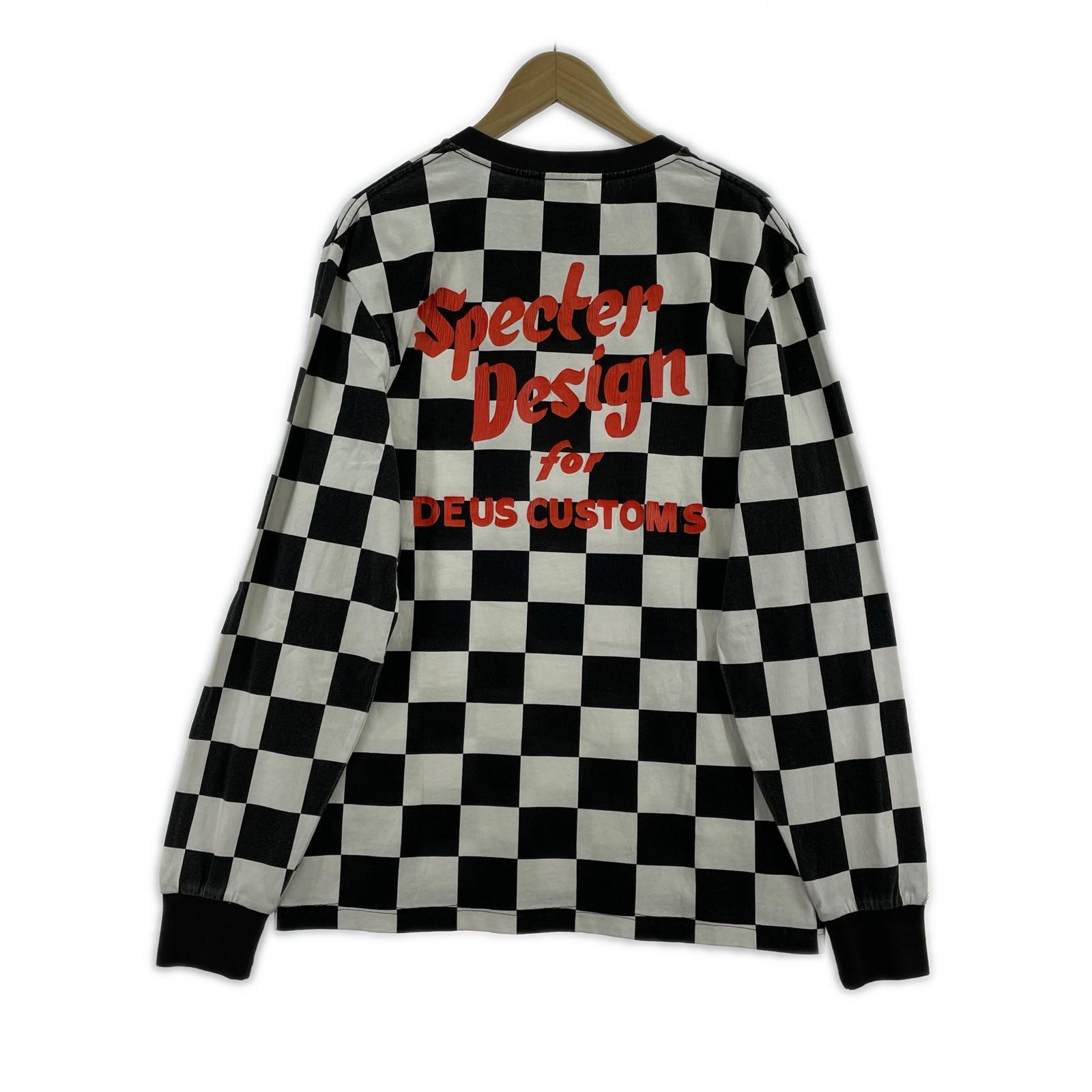長袖Tシャツ DEUS EX MACHINA SPECTER LS TEE 白×黒 (M) M