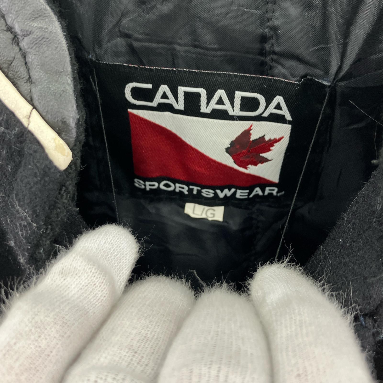 ジャケット 90s CANADA SPORTSWEAR スタジャン L ブラック