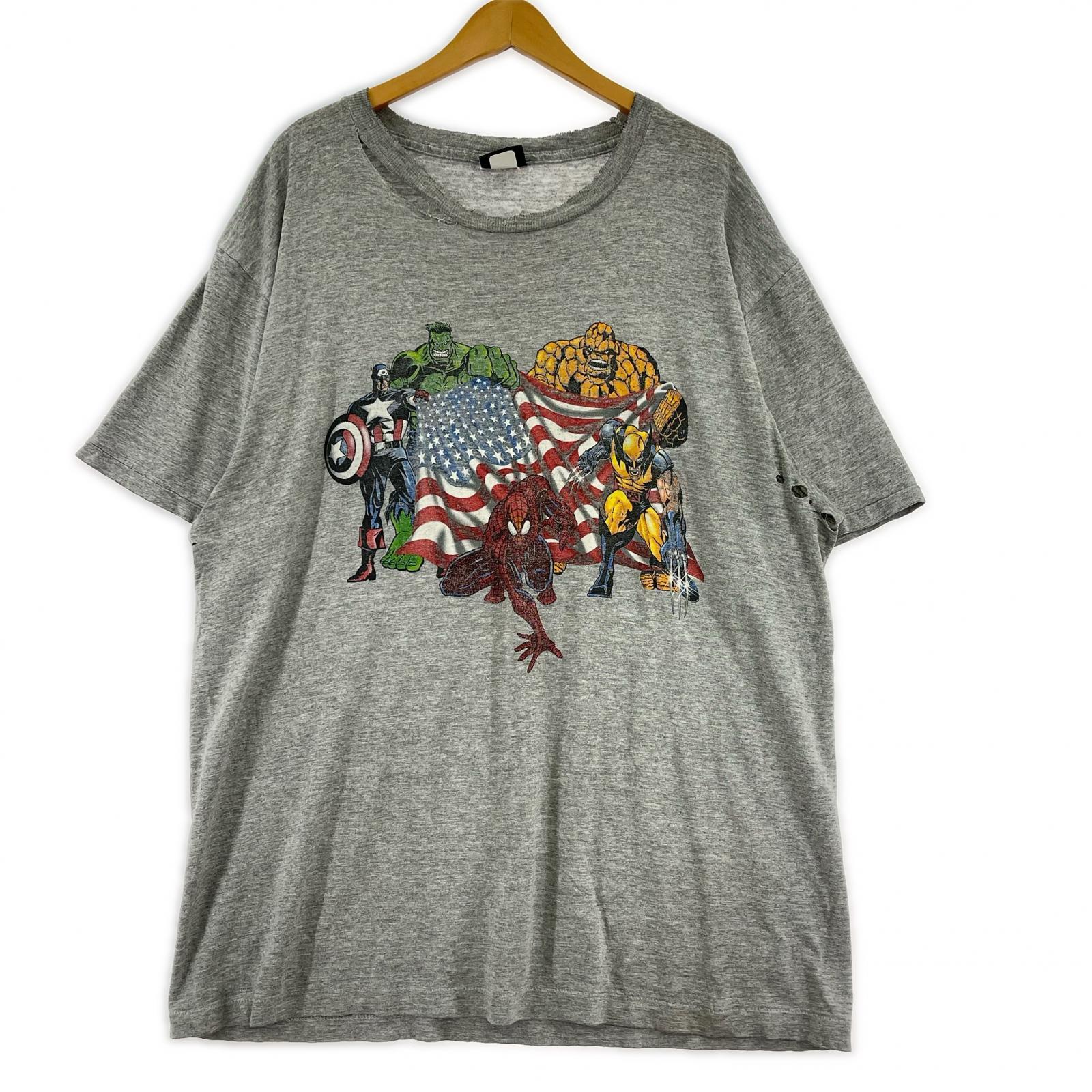 半袖Tシャツ 90s Changes マーブル 灰 XL グレー