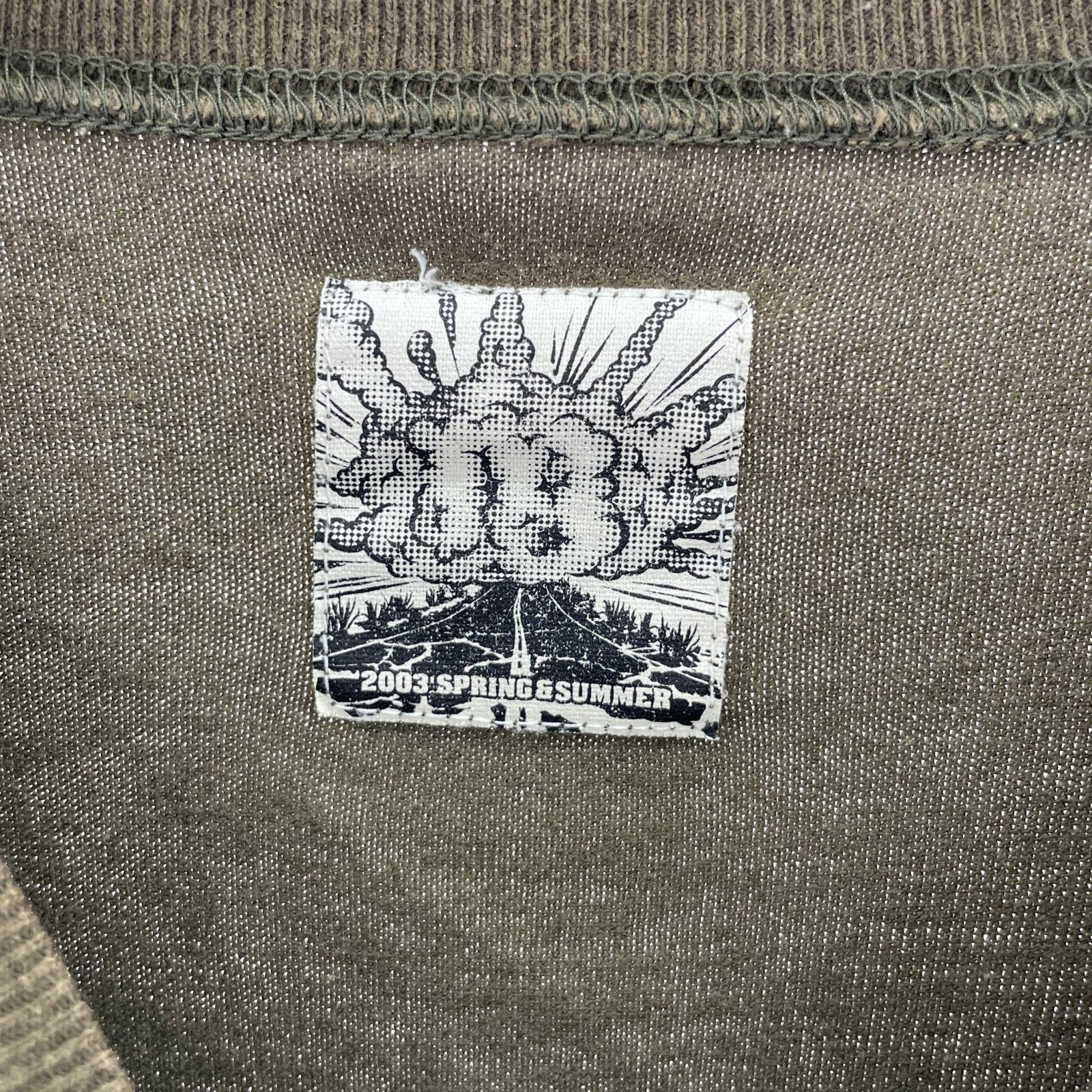 長袖Tシャツ 03ss 袖プリントカットソー カーキ カーキ