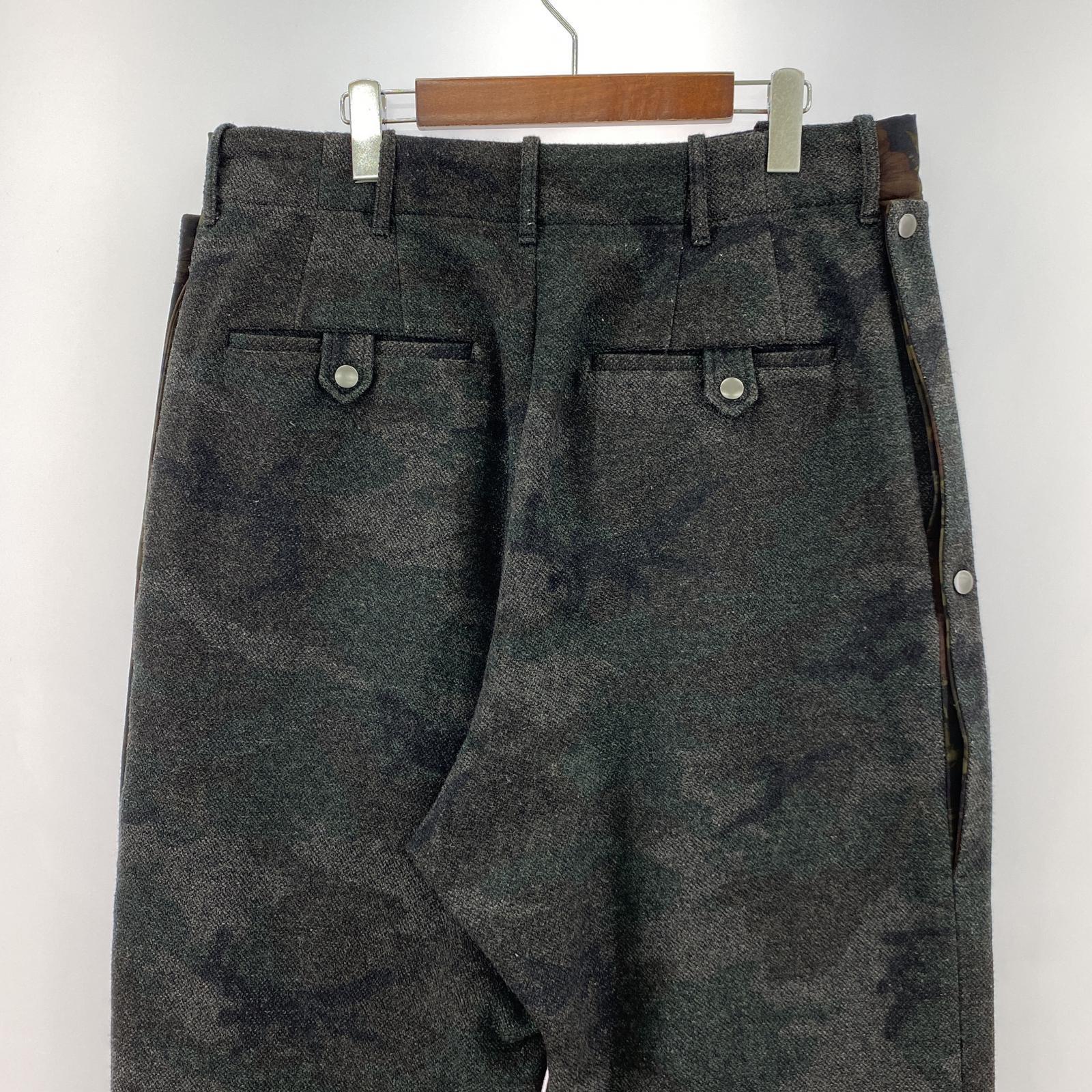 パンツ Yohji Yamamoto POUR HOMME 14AW カモフラ フラップ ウールパンツ 3 3 グレー